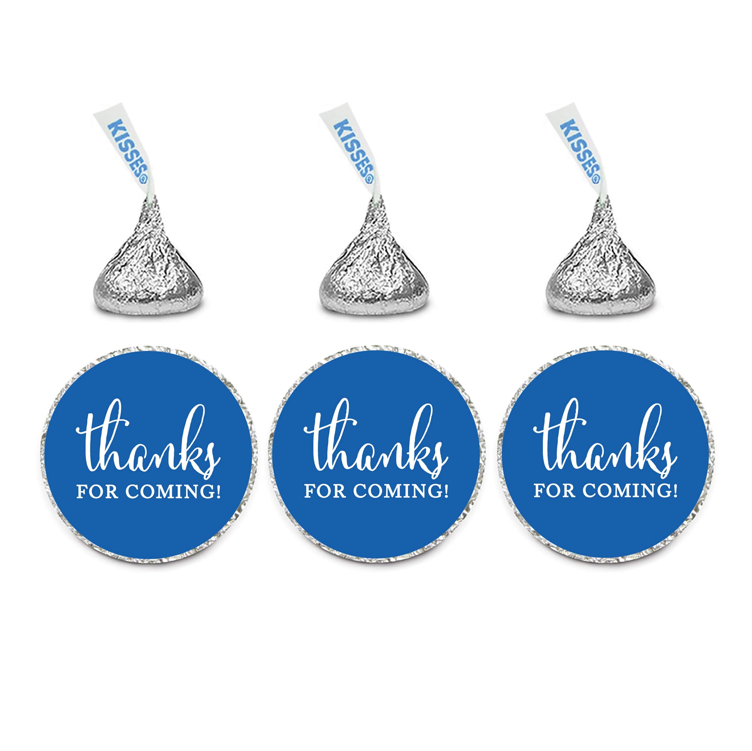 Andaz Press Chocolate Drop Labels Stickers, Thanks For Coming!, Royal Blue, 240-Pack, For Wedding Birthday Party Baby Bridal Sho
