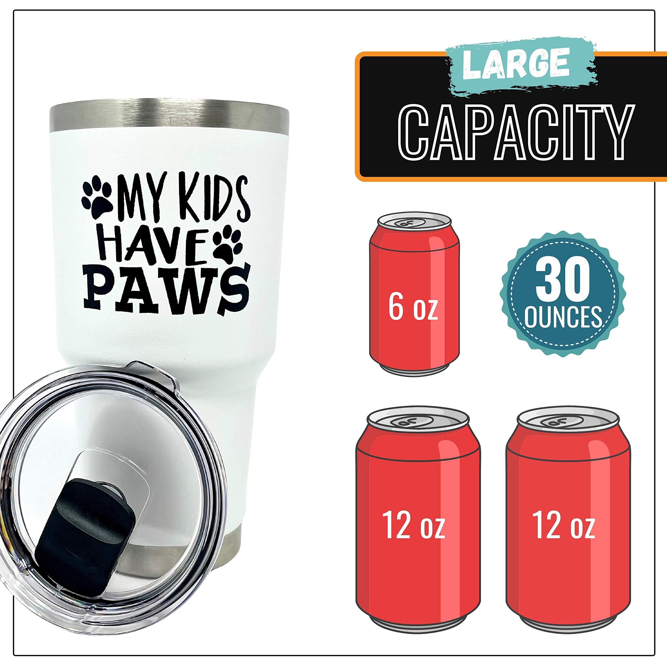 Brooke & Jess Designs Dog Lover Gifts - My Kids Have Paws Presents For Christmas, Birthday, Dad Dog, Dog Mom Mugs