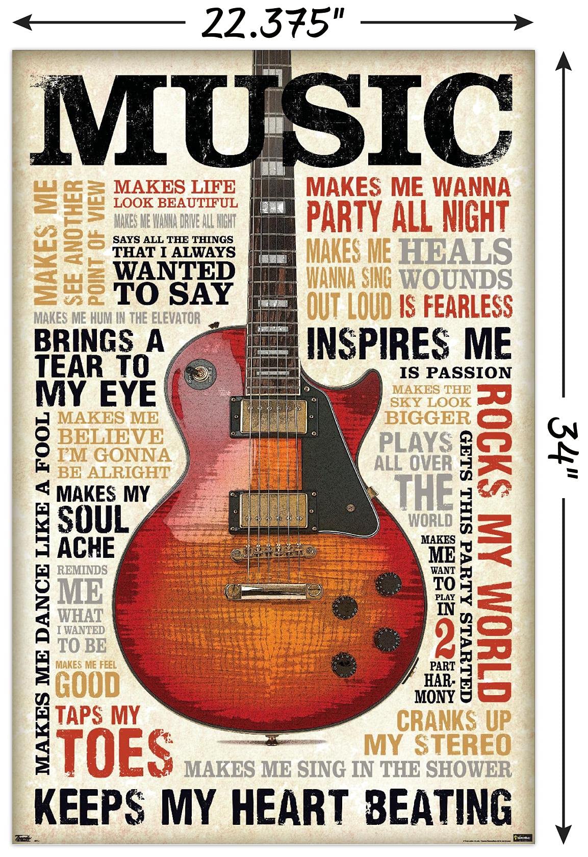 Trends International Music Inspires Me Wall Poster, 22.375'' X 34'', Unframed Version