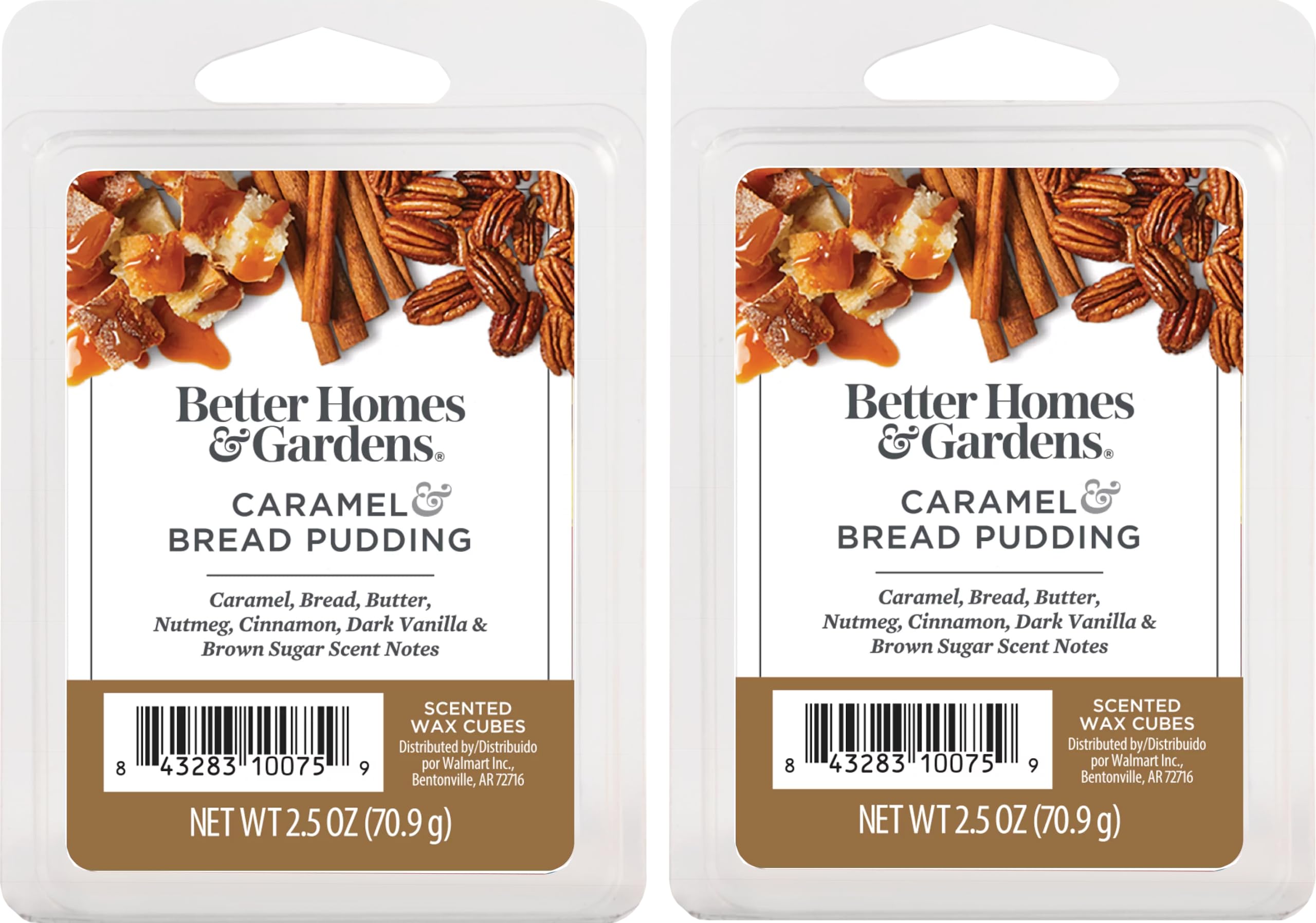Better Homes and Gardens Scented Wax Cubes 2.5oz 2-Pack (Caramel Bread Pudding)