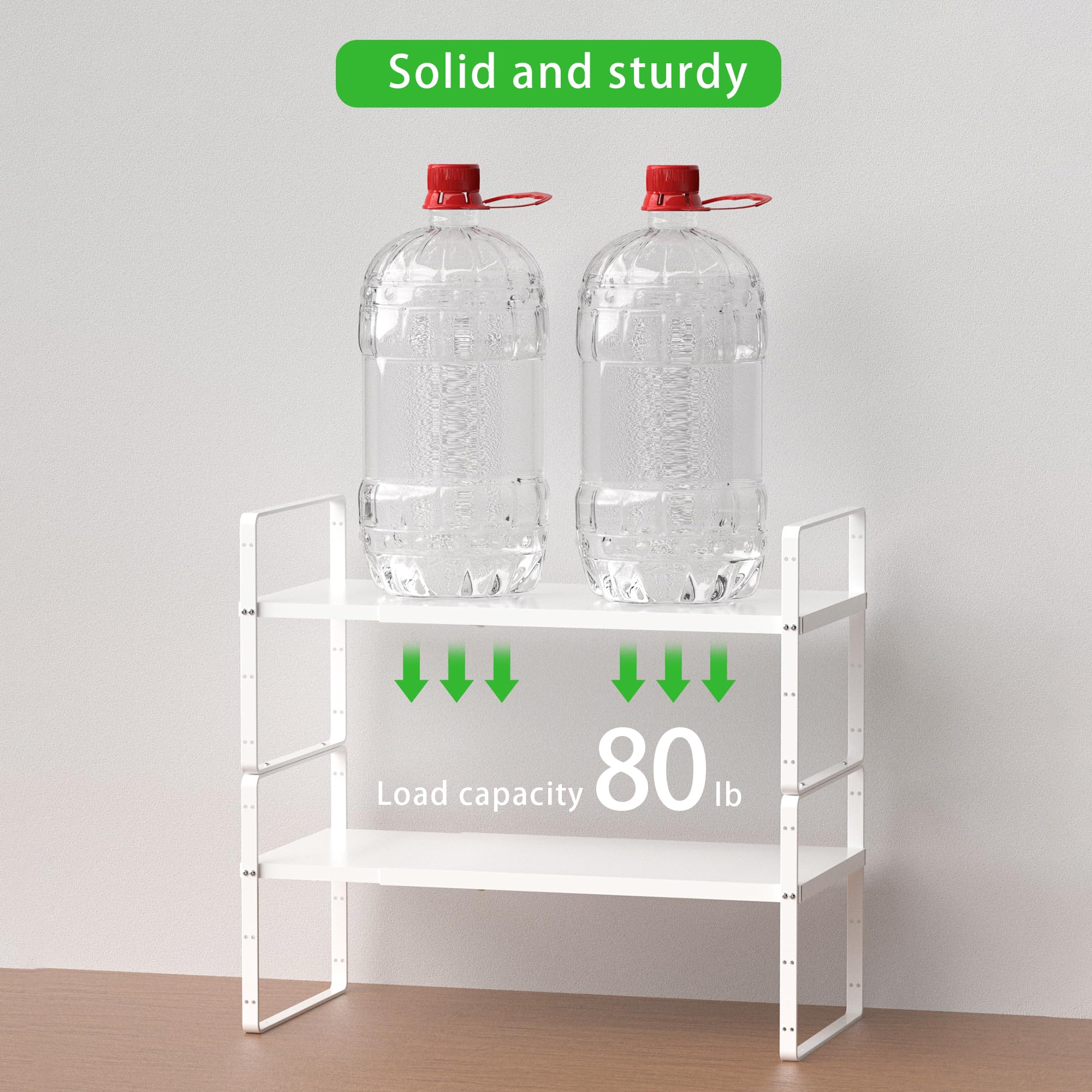 SOFRON Expandable Cabinet Storage Shelf Stackable Organizer Rack for Kitchen Bathroom Pantry Spice Cupboard Countertop Home Offi