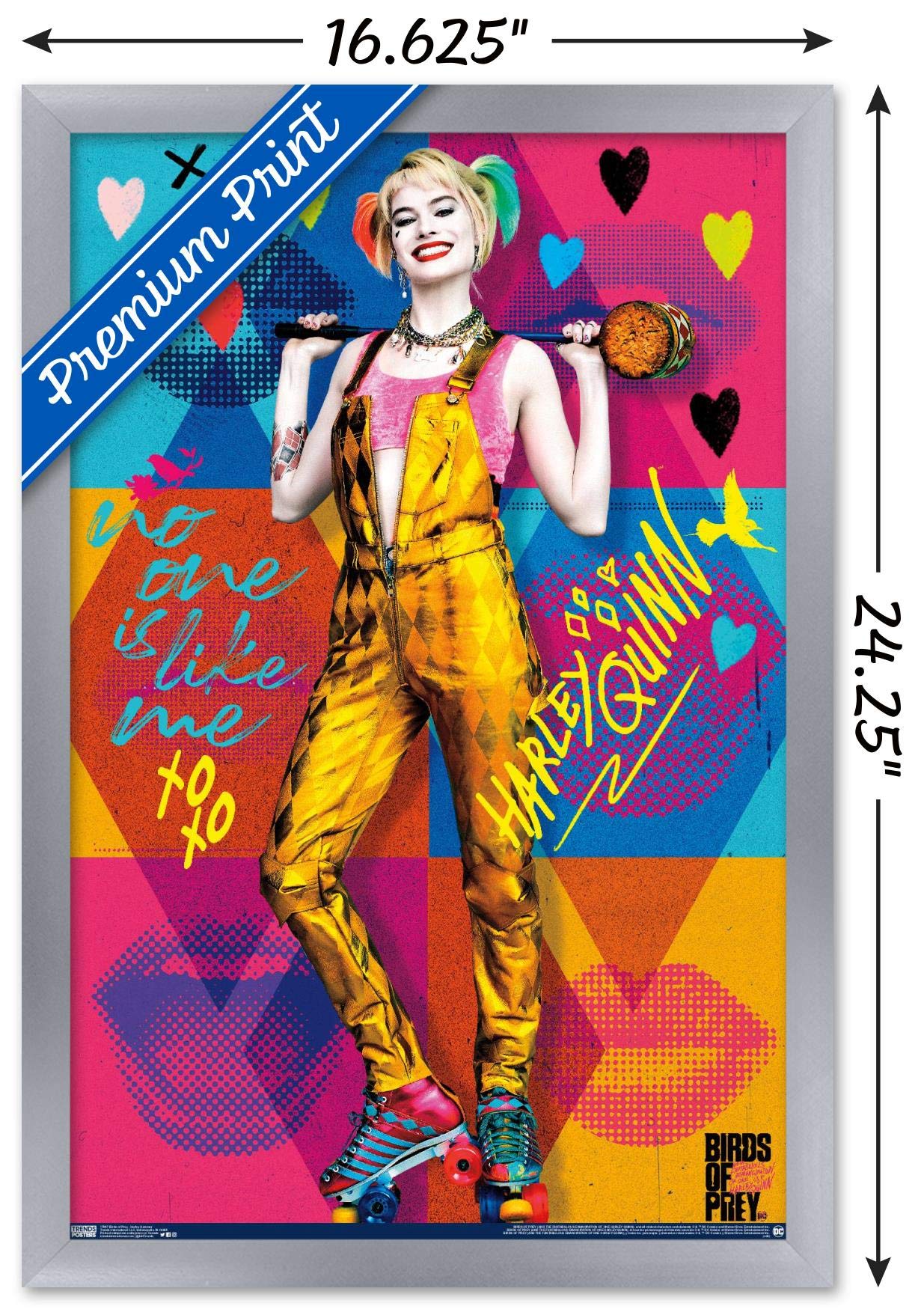 Trends International Dc Comics Movie - Birds Of Prey - Harley Quinn - Hammer Wall Poster, 14.725'' X 22.375'', Silver Framed Ver