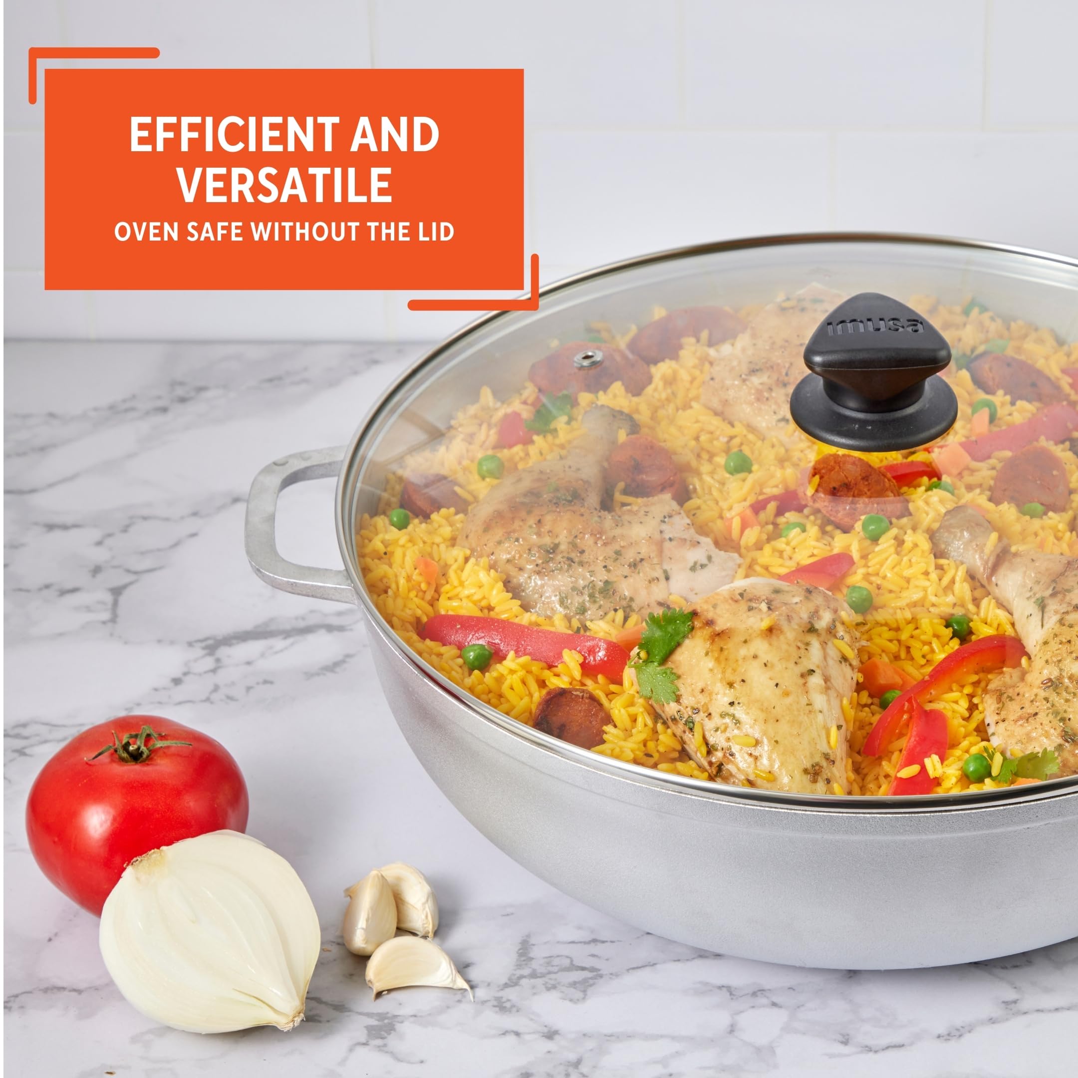 Imusa 11.0Qt Basic Caldero W/Glass Lid - 36Cm
