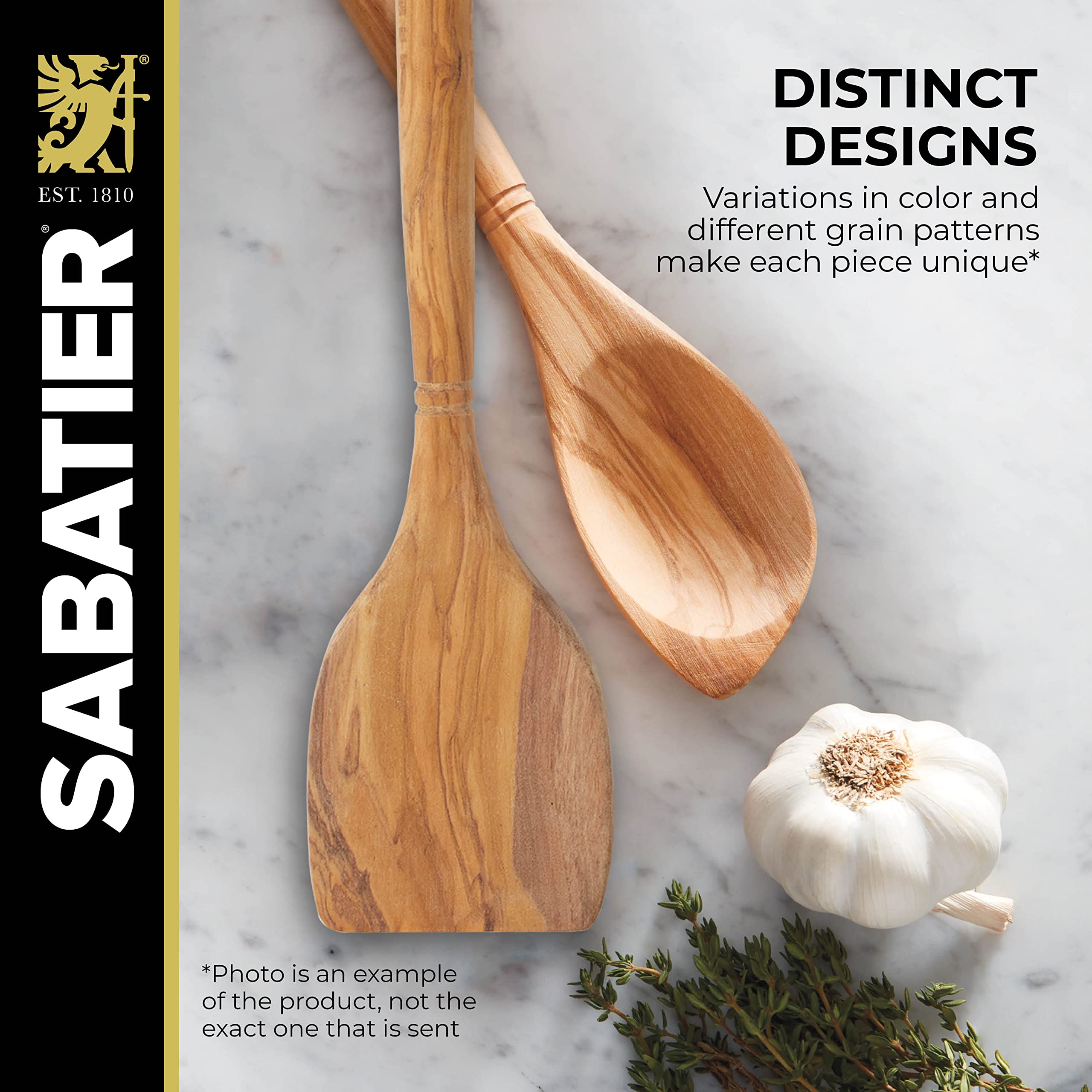 Sabatier Olivewood Turner, Perfect For Flipping, Scraping, And Chopping Food, 13.96 X 3.30 X 0.83 ''