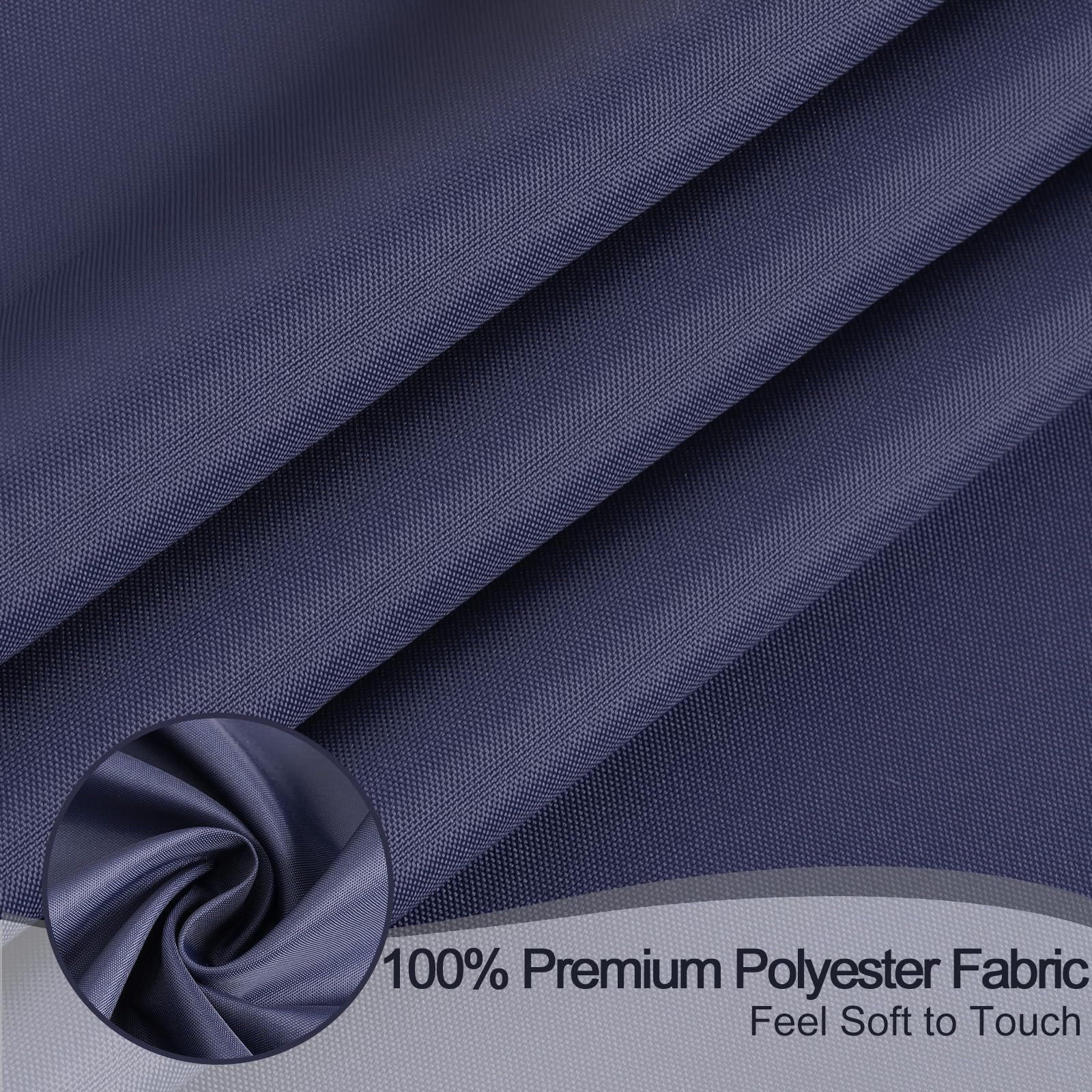 AooHome 72 Width x 96 Height inch Fabric Shower Liner  Extra Long Solid Color Shower Curtain with Hooks  Weighted Hem  Waterproof  Navy Blue
