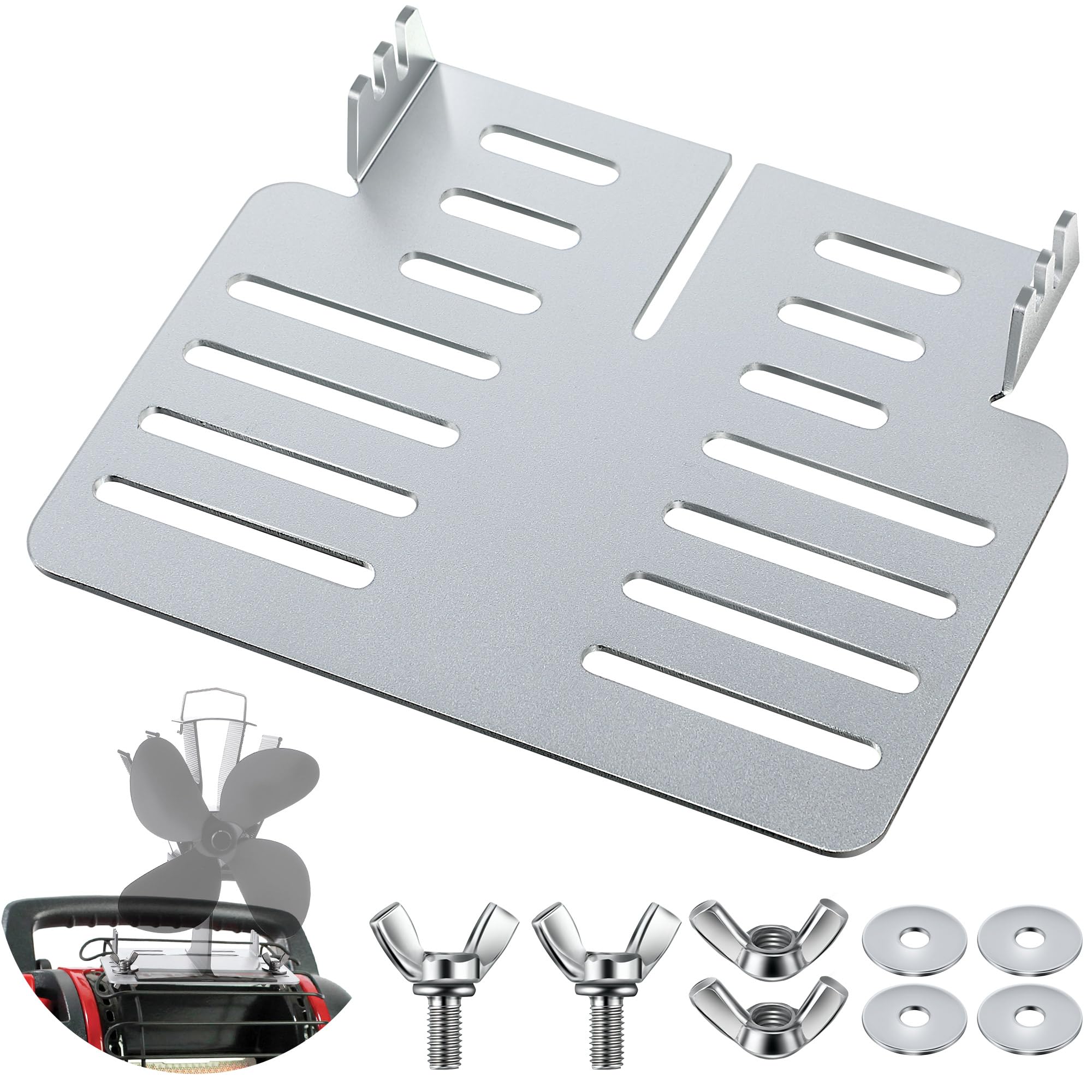 Dreyoo Heat Powered Stove Fan Mounted Accessories, Compatible with Mr. Heater Buddy MH9BX, MH12HB, MH18B, Include an Aluminum Al