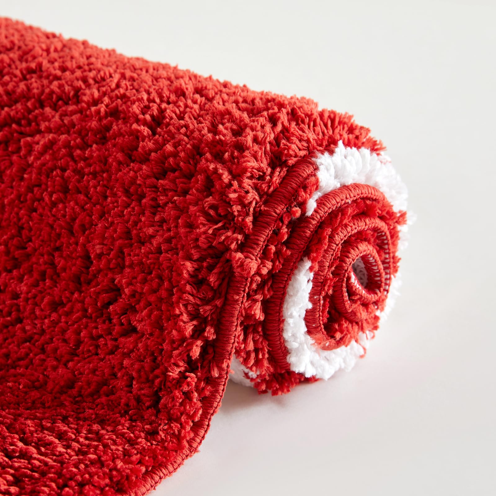 Estmy Red Snowflake Joy Christmas Round Bathroom Rugs 2Ft Winter Themed Xmas Festive Decorations, Absorbent Shaggy Modern Cute H