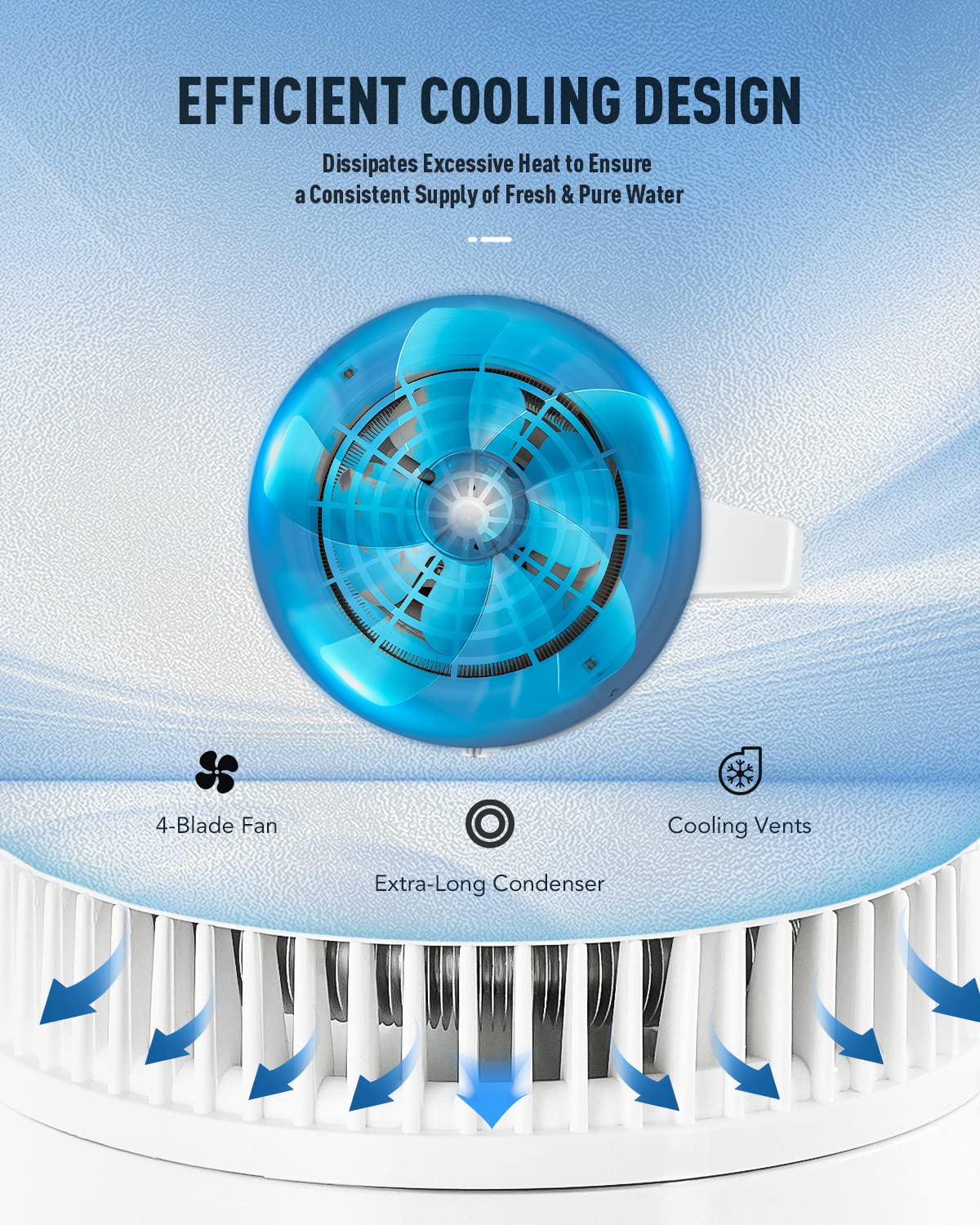 Co-Z 1.1 Gallon Water Distiller, 750W Countertop Home Office Countertop Distiller Water Making Machine, 4L Distilled Clean Water