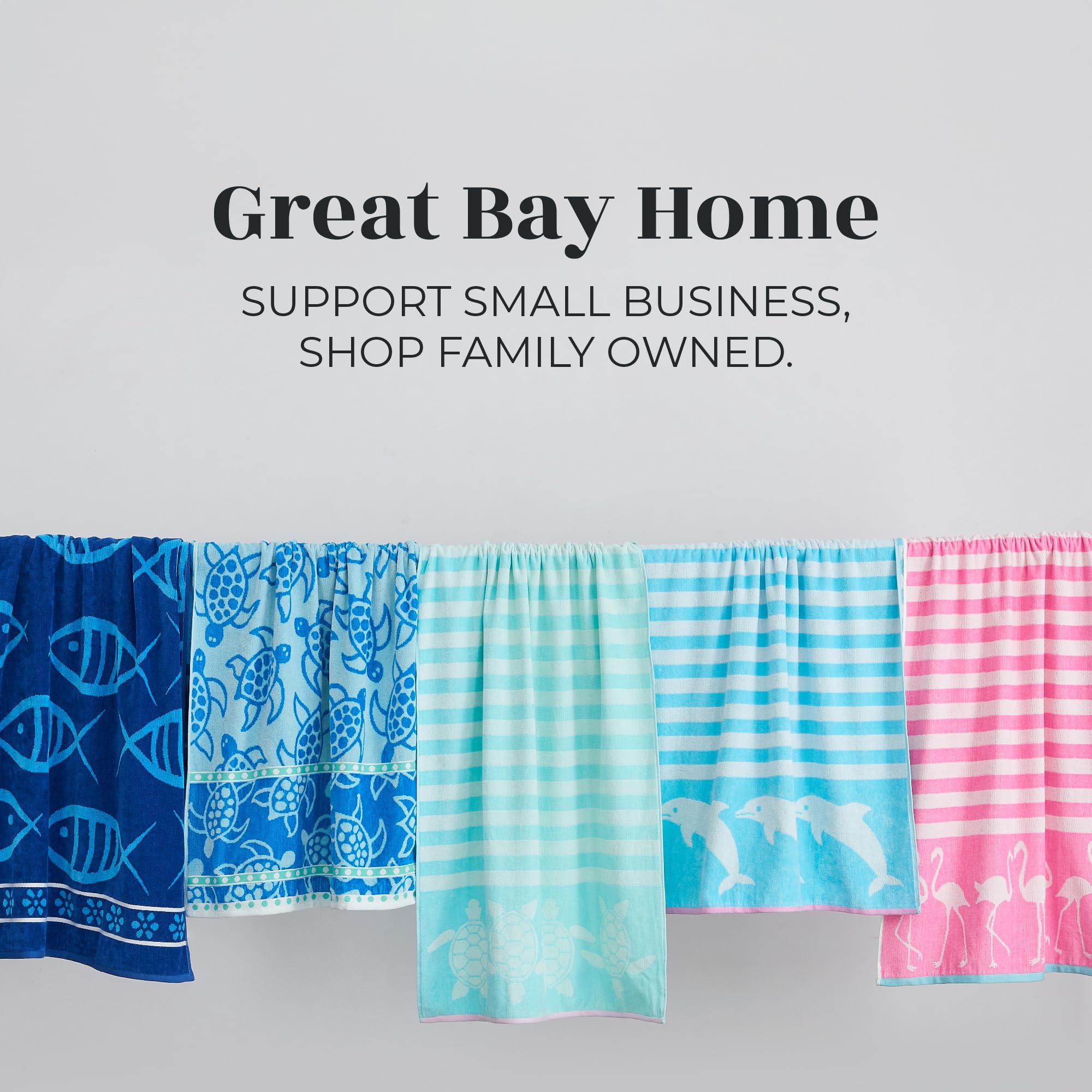 Great Bay Home 100% Cotton Beach Towels | 2 Pack Of 30 X 60'' Navy Pool Towels For Adults And Kids | Absorbent & Quick Dry Towel