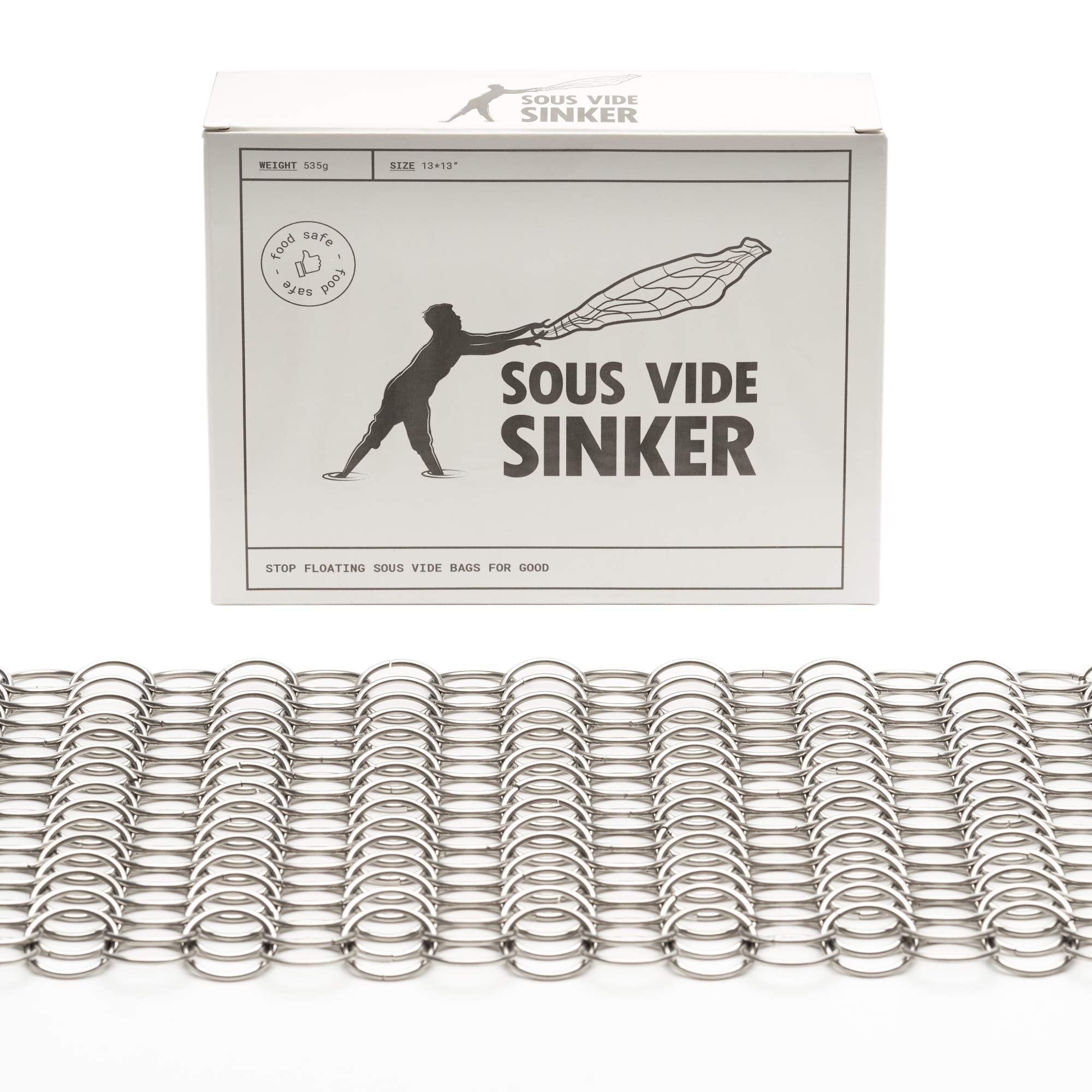 Tophat Sous Vide Sinker Food Grade Weights (1.2 Lb) Heavy-Duty Stainless Steel Weights With Clips For Precise Cooking - Food Gra