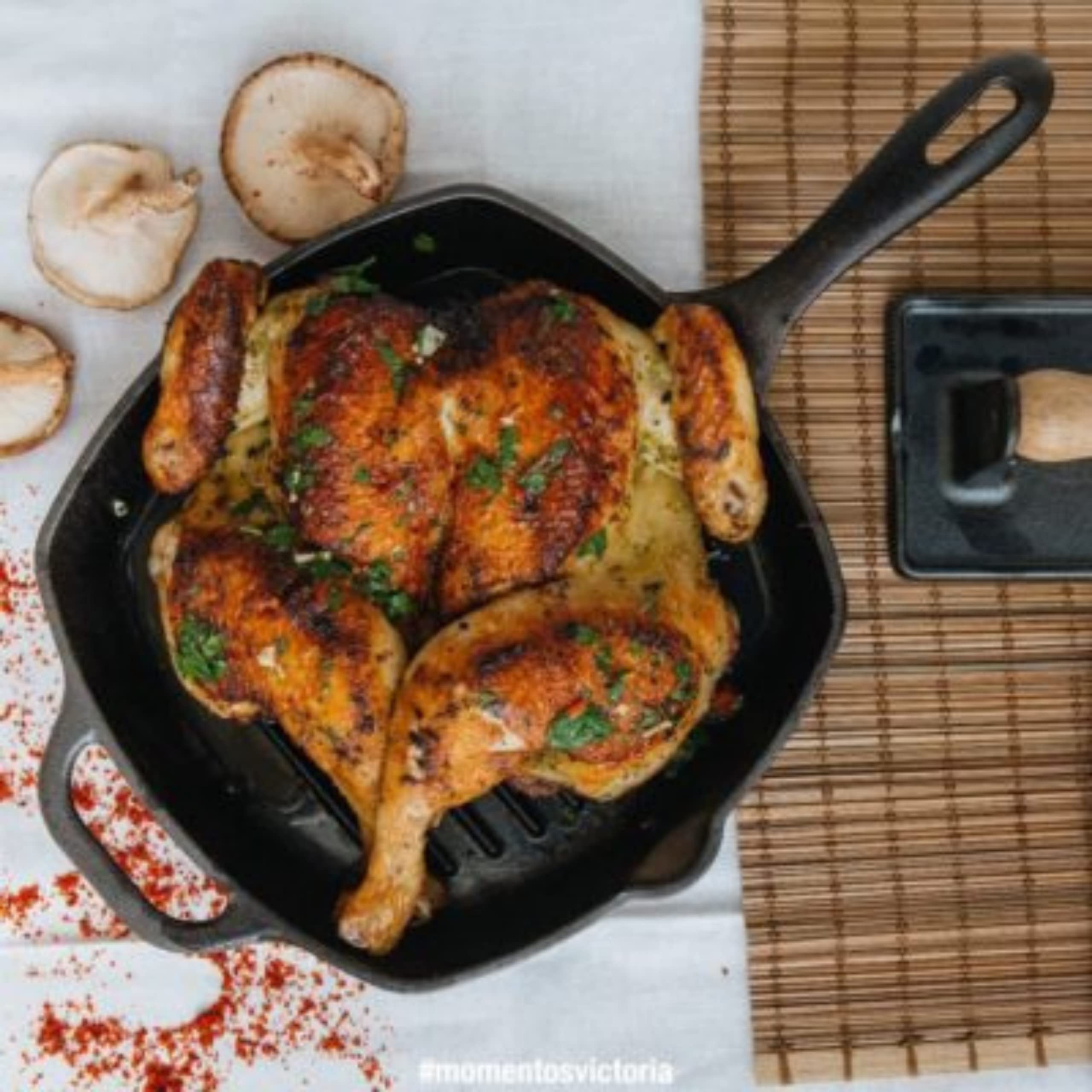 Jim Beam Pre-Seasoned Cast Iron Square Skillet, 16", Black, Model JB0176