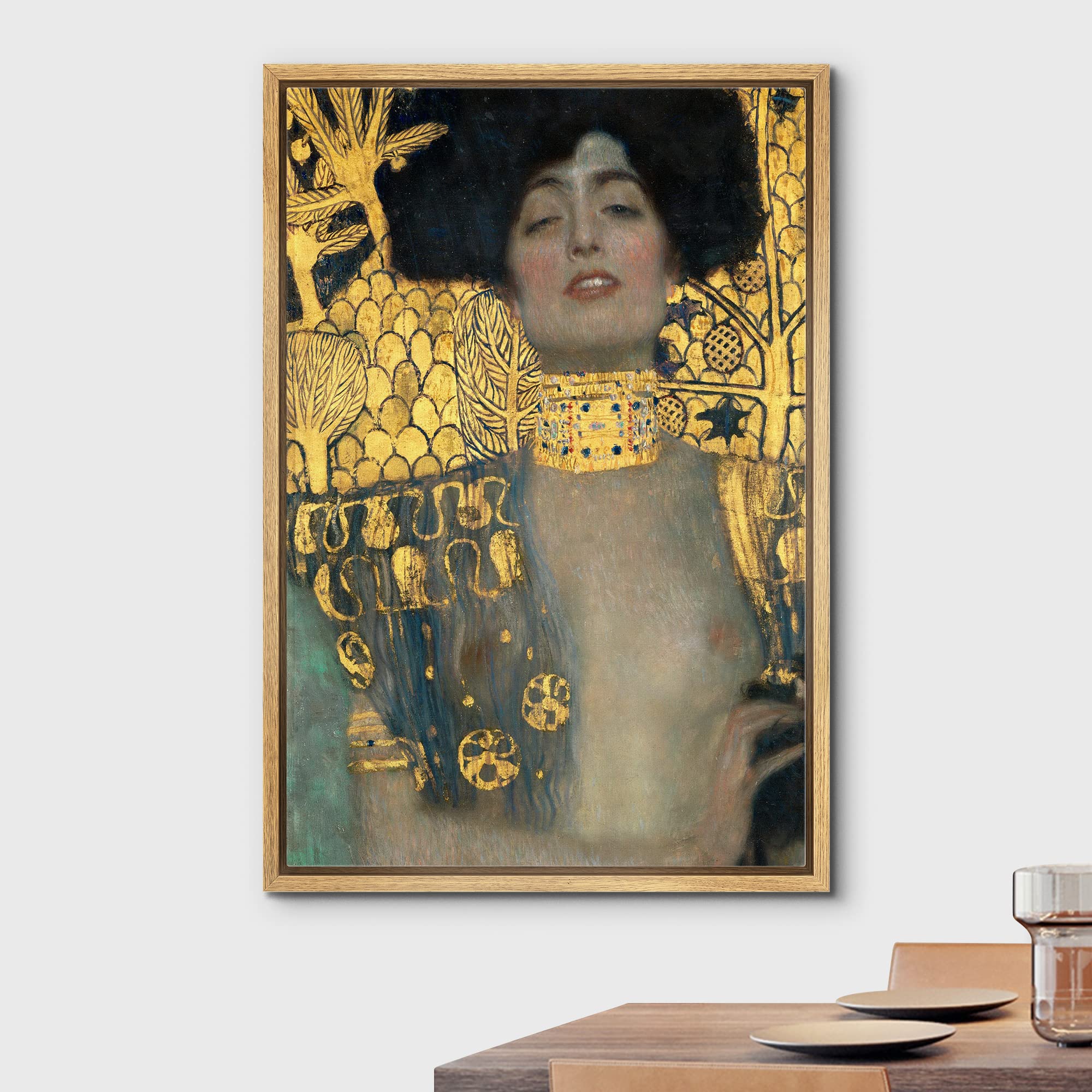Wall26 Framed Canvas Print Wall Art Judith & Head Of Holofernes Gustav Klimt Classic Illustrations Fine Art Decorative Vintage M