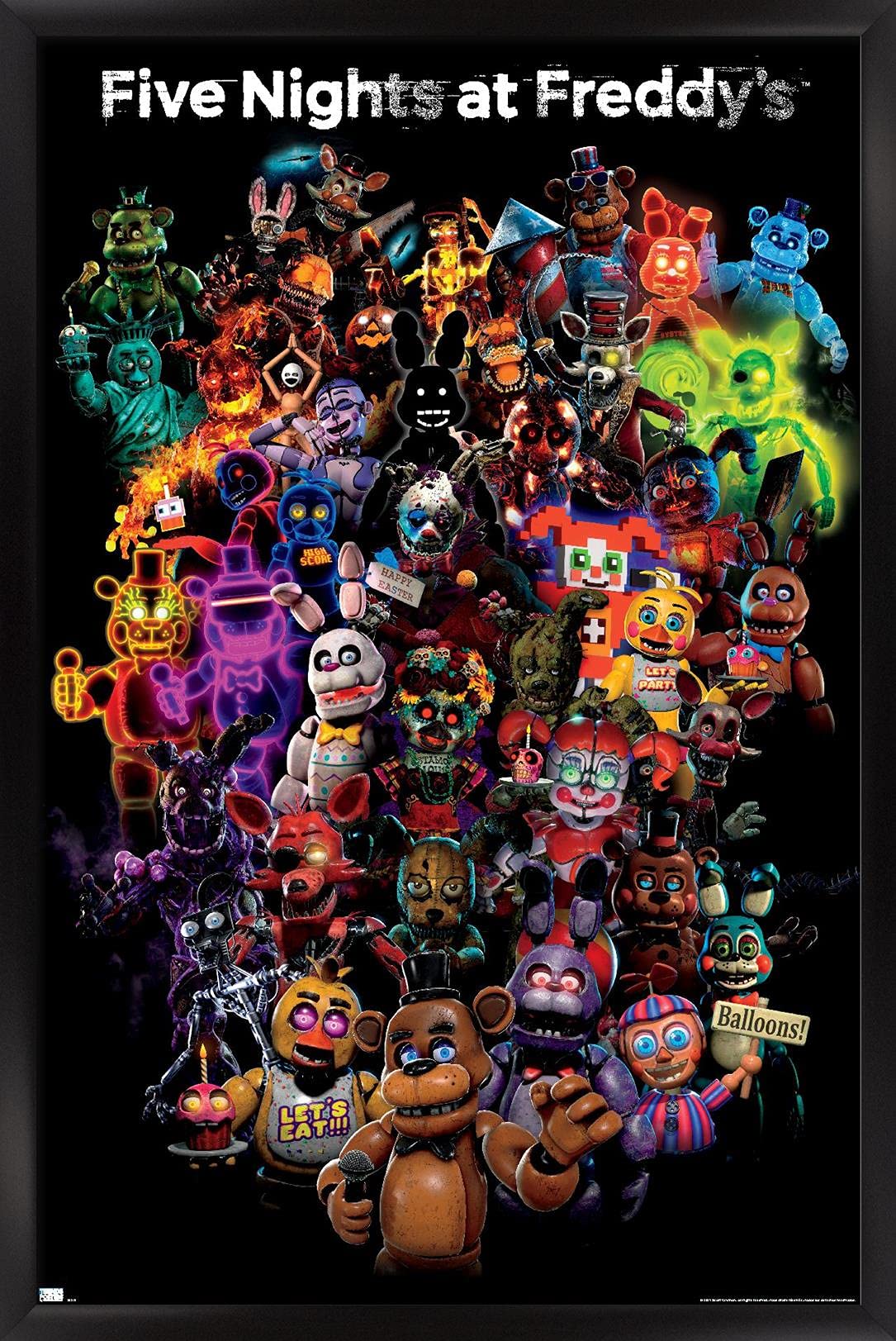 Trends International Five Nights At Freddy'S: Special Delivery - Collage Wall Poster, 14.72'' X 22.37'', Black Framed Version