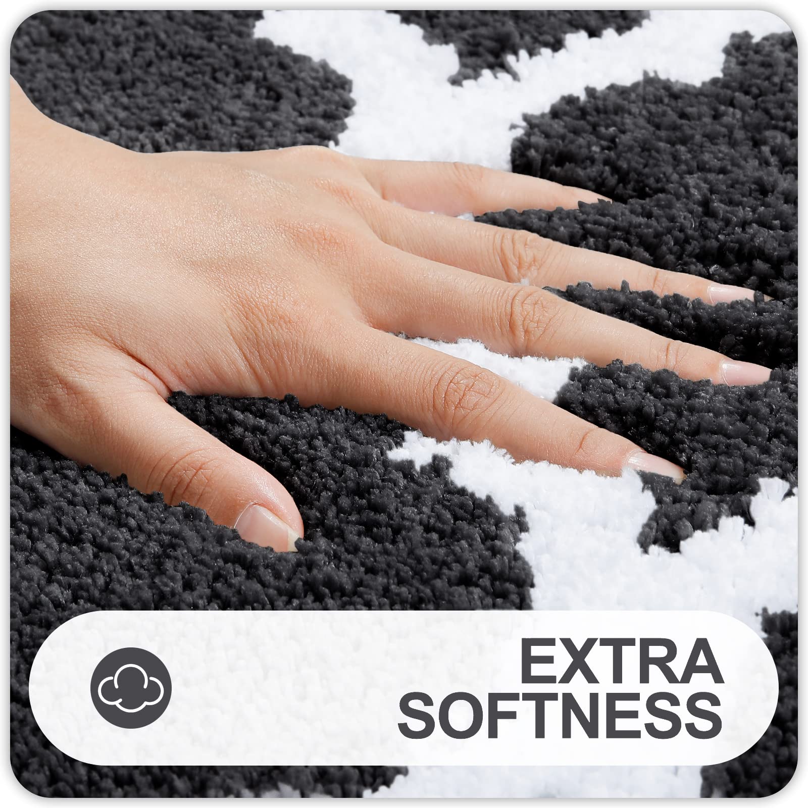 Olanly Bathroom Rugs 36X24, Soft And Absorbent Microfiber Bath Rugs, Non-Slip Shaggy Shower Carpet, Machine Wash Dry, Bath Mats