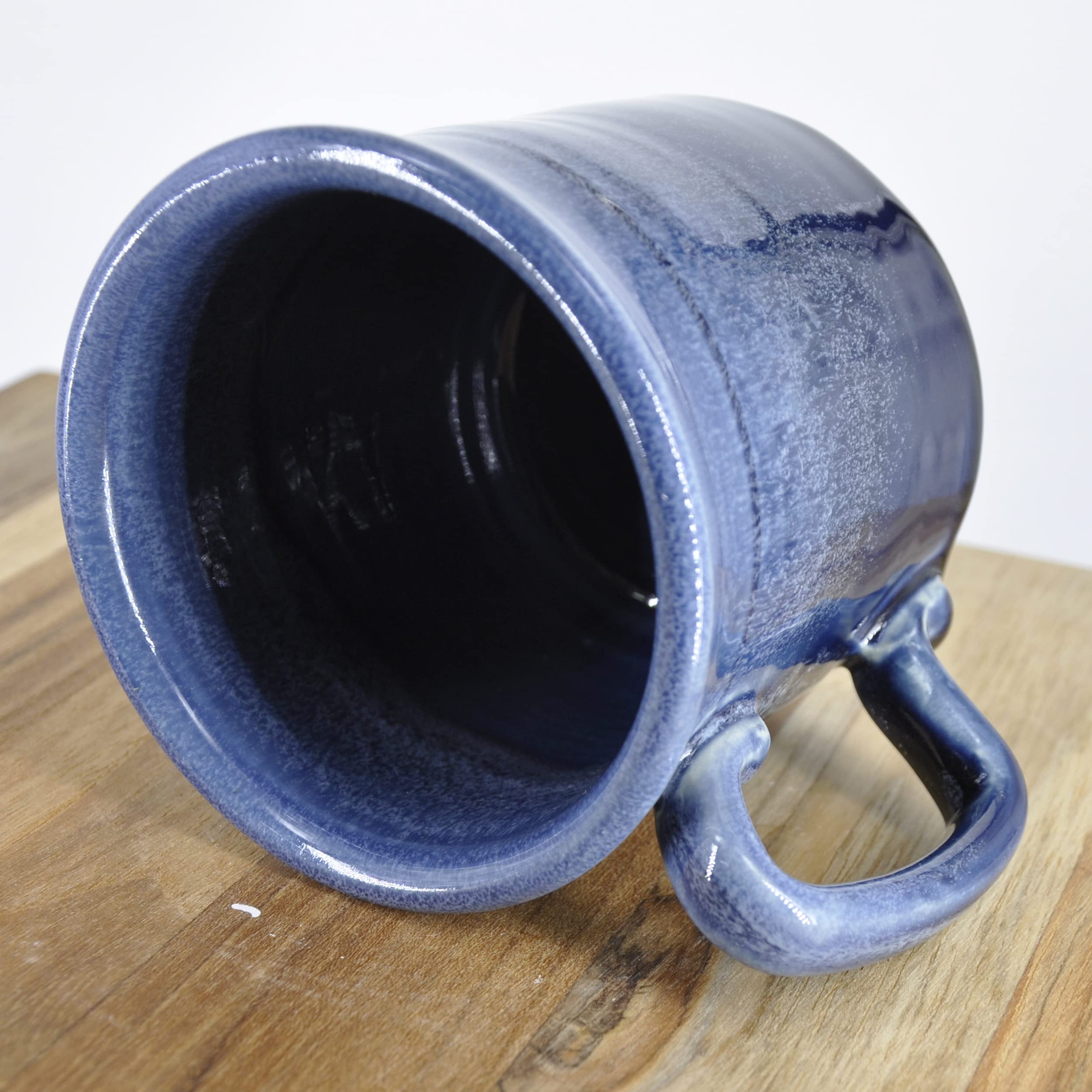 SnowSwept Studio Handmade Coffee Mug - Peace Sign 14oz Blue