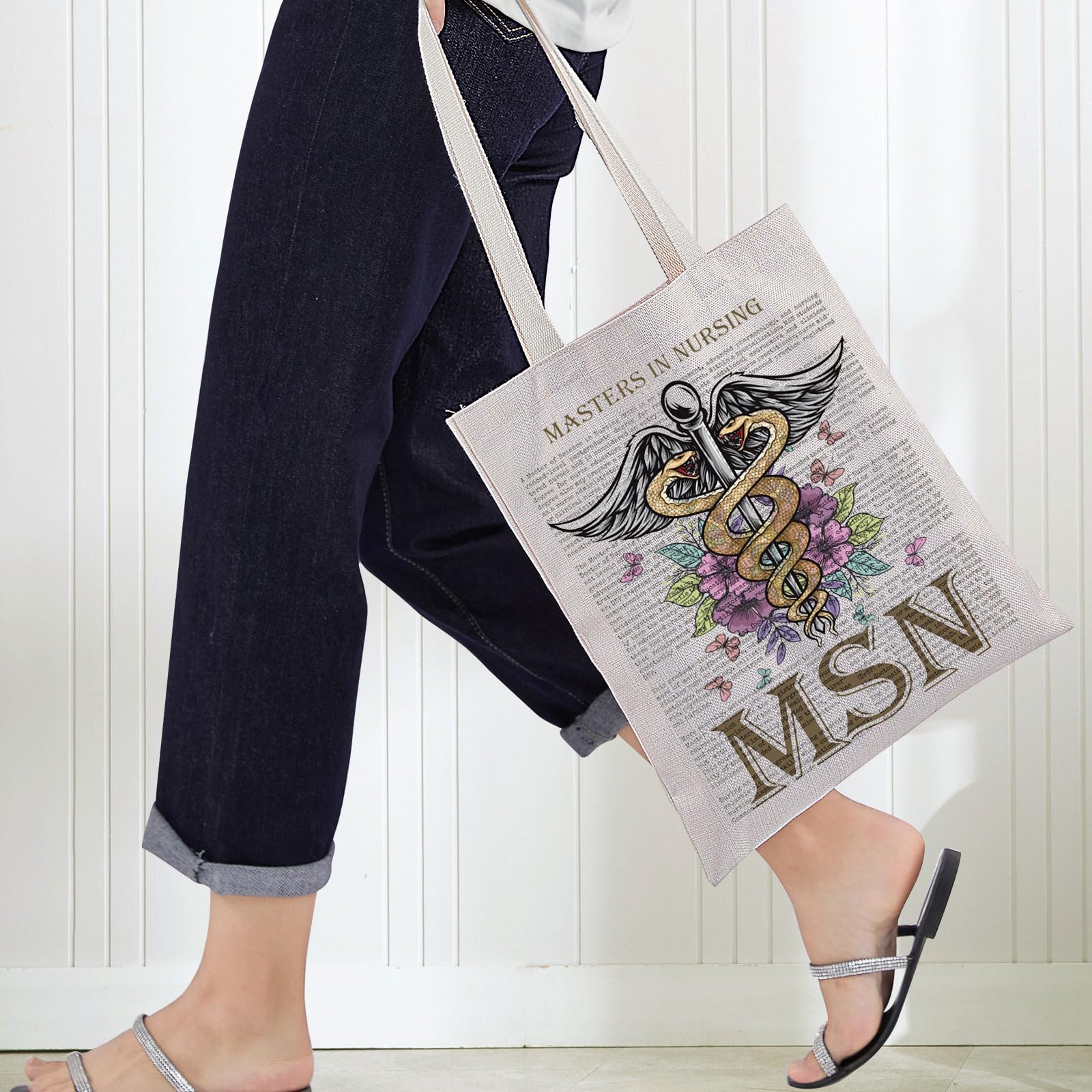 Bwwktop Masters In Nursing Tote Bag Masters In Nursing Gift Nursing Msn Nurse Shoulder Bag Msn Graduation Gifts (Msn)