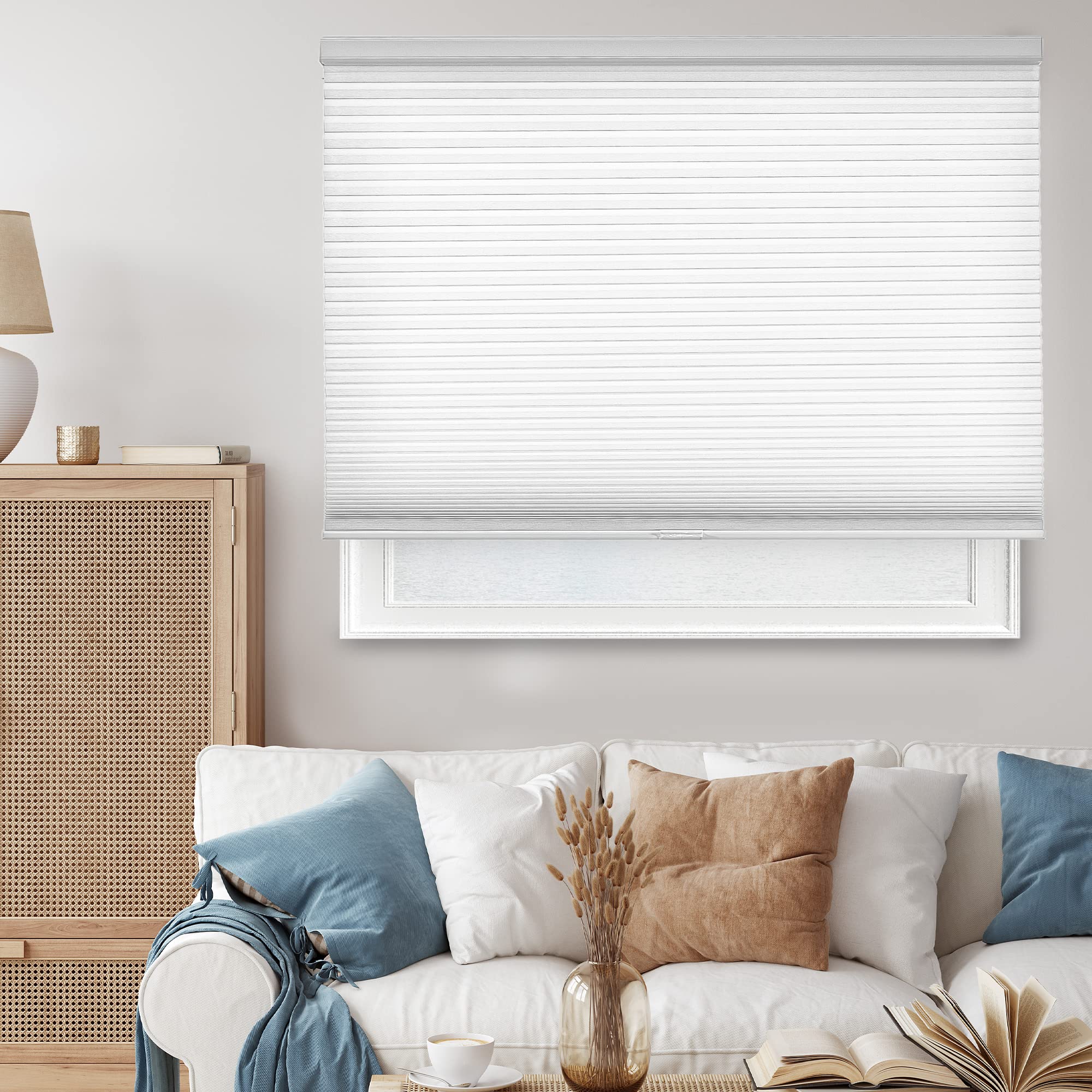 CHICOLOGY Cordless Cellular Shades Privacy Single Cell Window Blind, 31W X 72H, Morning Mist