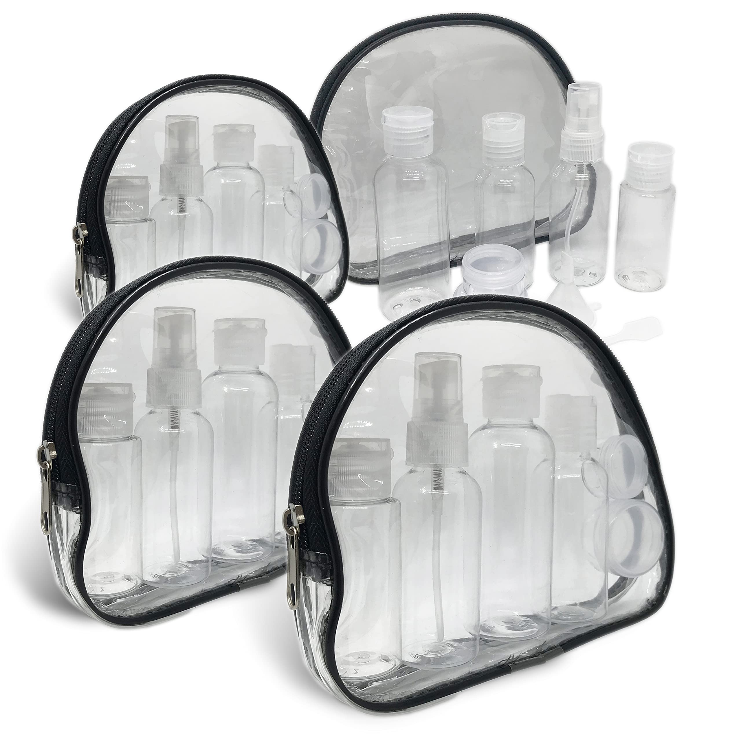 Jadewell 4 Pack Travel Bottles Set With Zipper Bag Containers For Toiletries Shampoo Conditioner Lotion Body Wash Liquid Leak-Pr