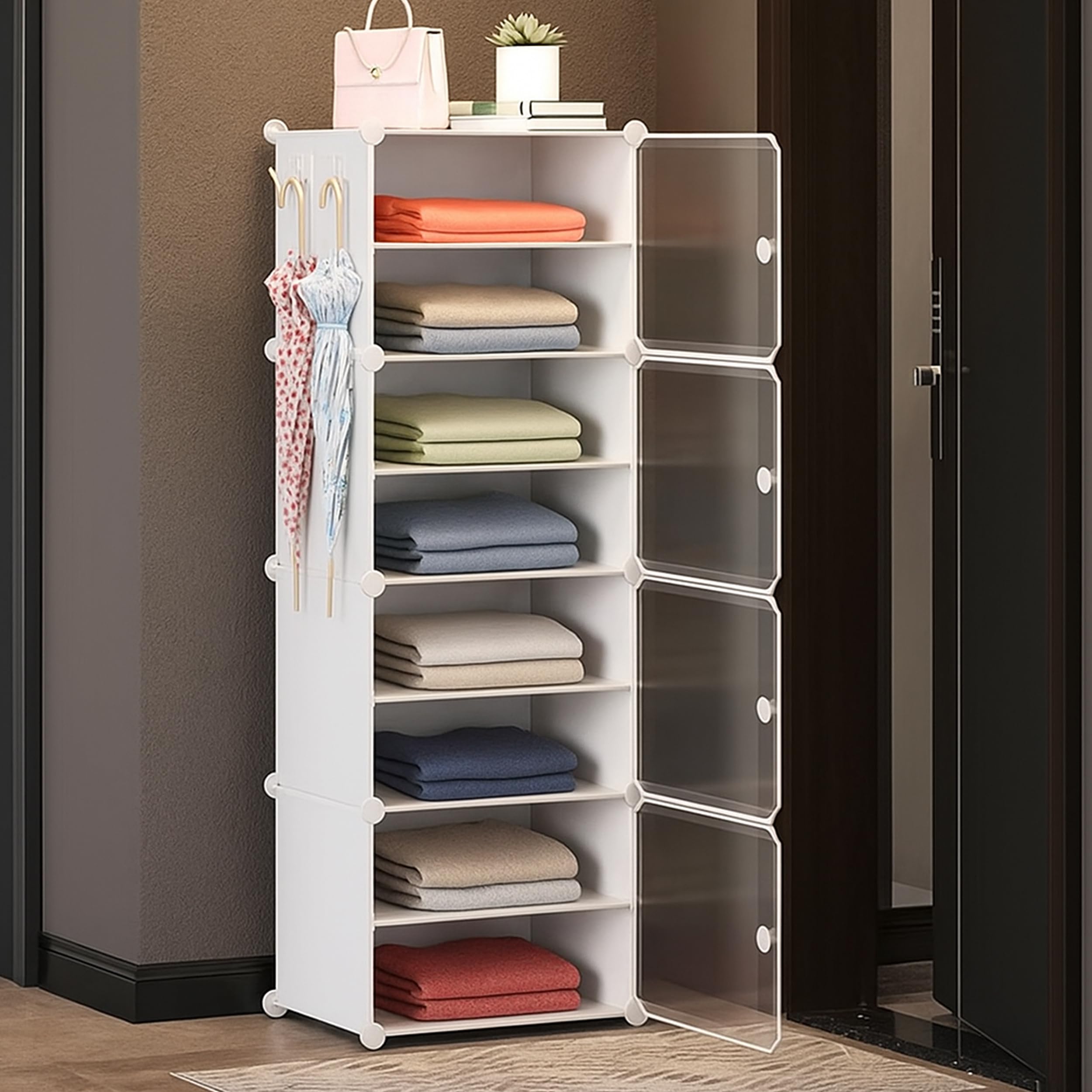 Zemic Plastic Wardrobe For Clothes :   ^   Plastic Cupboard For Storage Organizer & Storage Box For Ideal For Neat And Tidy Stor