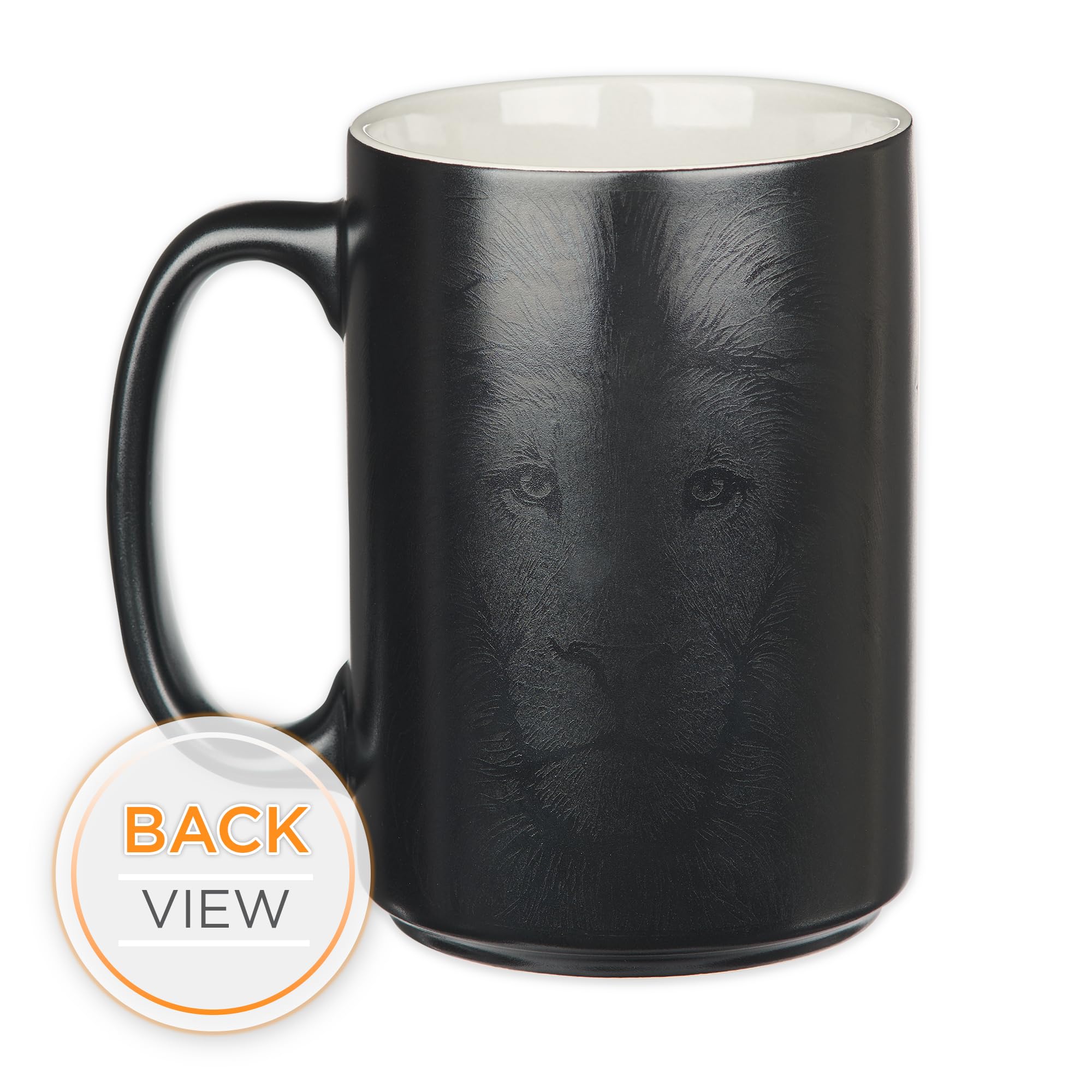 Christian Art Gifts Large Ceramic Inspirational Scripture Coffee & Tea Mug for Men: Strong & Courageous Bible Verse, Glossed Lio