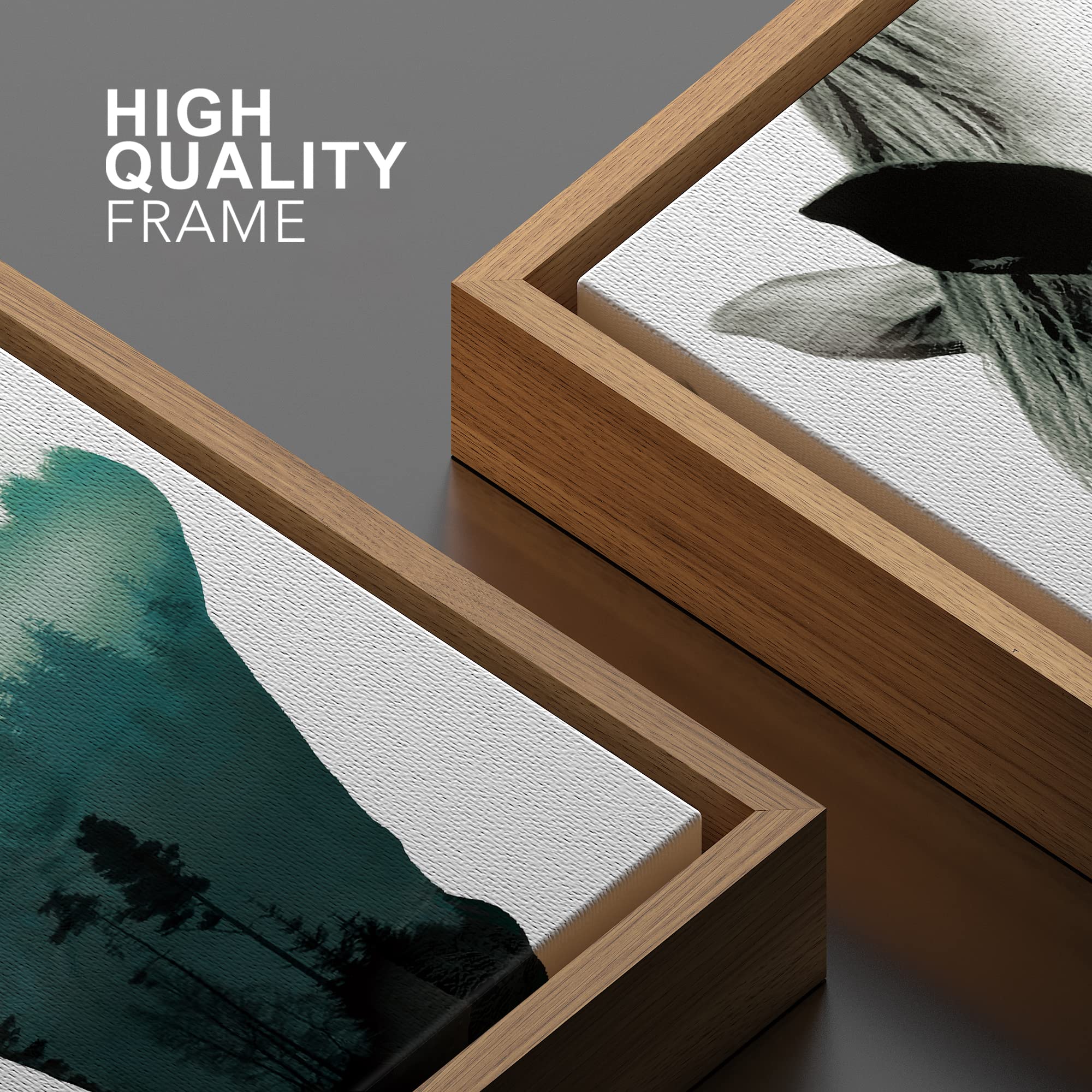 Signwin Framed Canvas Wall Art A Wild Horse And Foggy Mountain Double Exposure Photography Animals Wildlife Digital Modern Art R