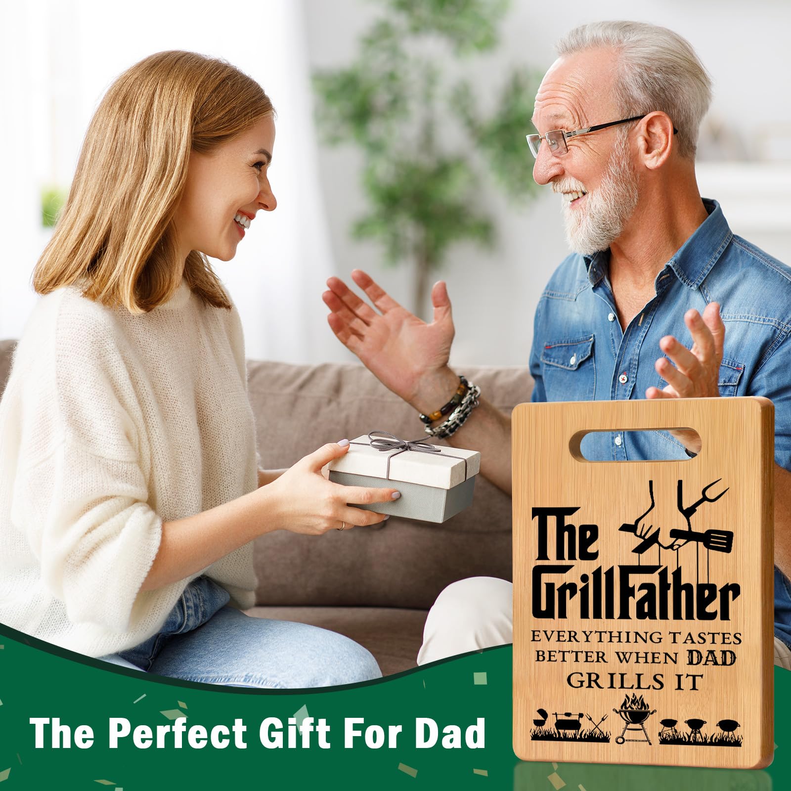 Dad Gifts from Daughter Fathers Day, Best Dad Birthday Gifts from Daughter Son, Unique Cutting Board Gift for Dad, Cool Birthday