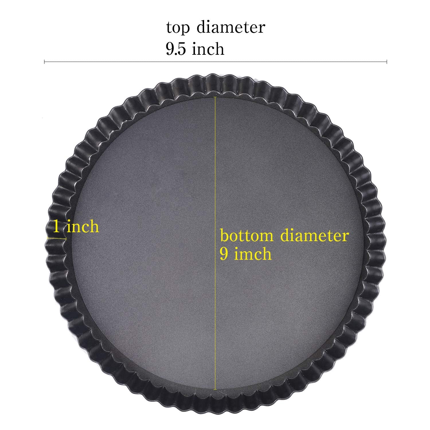 Richsc-Pan Tart Pan, 9 Inch Tart Pans, Non-Stick Removable Loose Bottom Carbon Steel 9In Tart Pan, The 9.5 Inches At The Top And