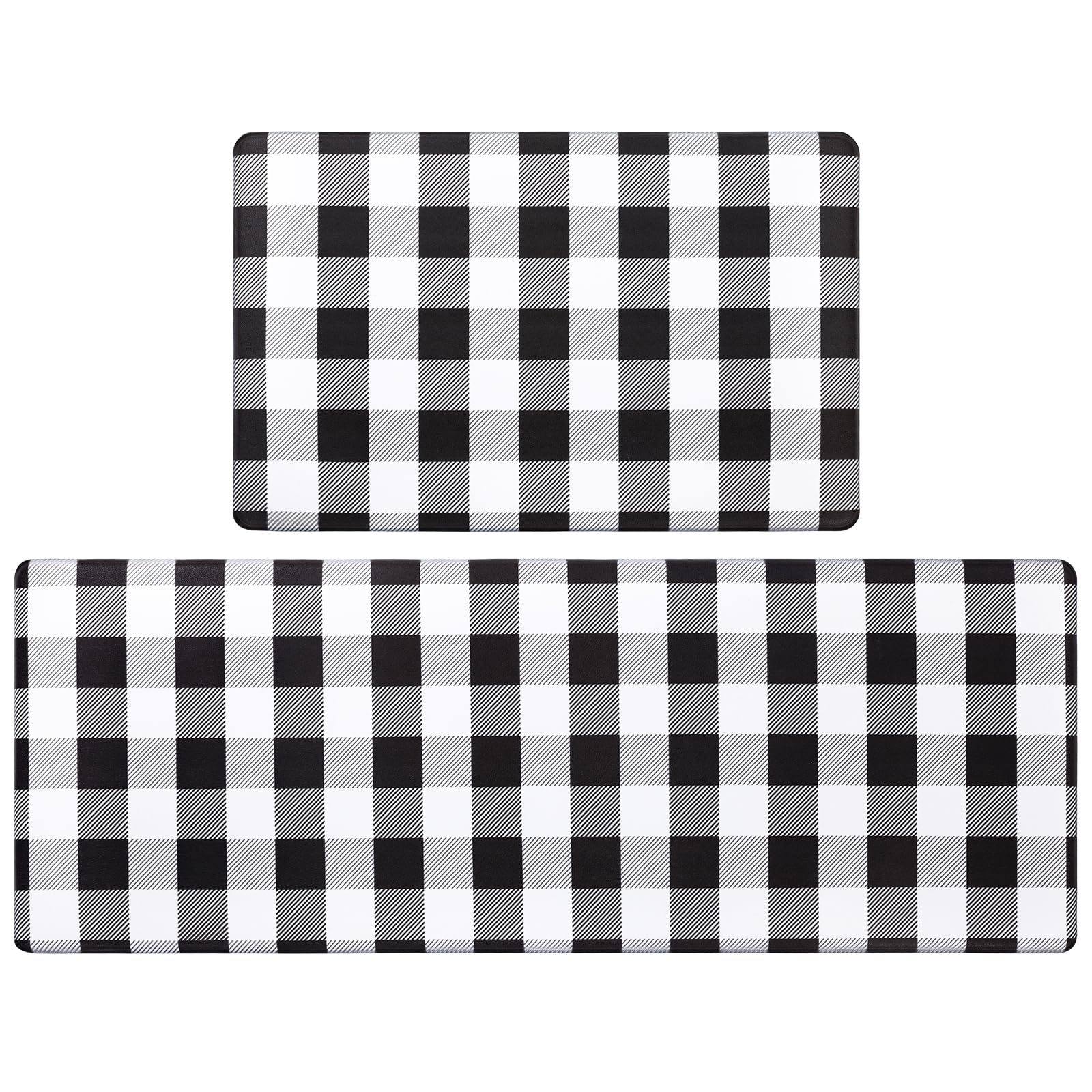 Pauwer Anti Fatigue Kitchen Mat Set Of 2, Farmhouse Kitchen Rugs Non Skid Washable, Cushioned Kitchen Mats For Floor, Waterproof