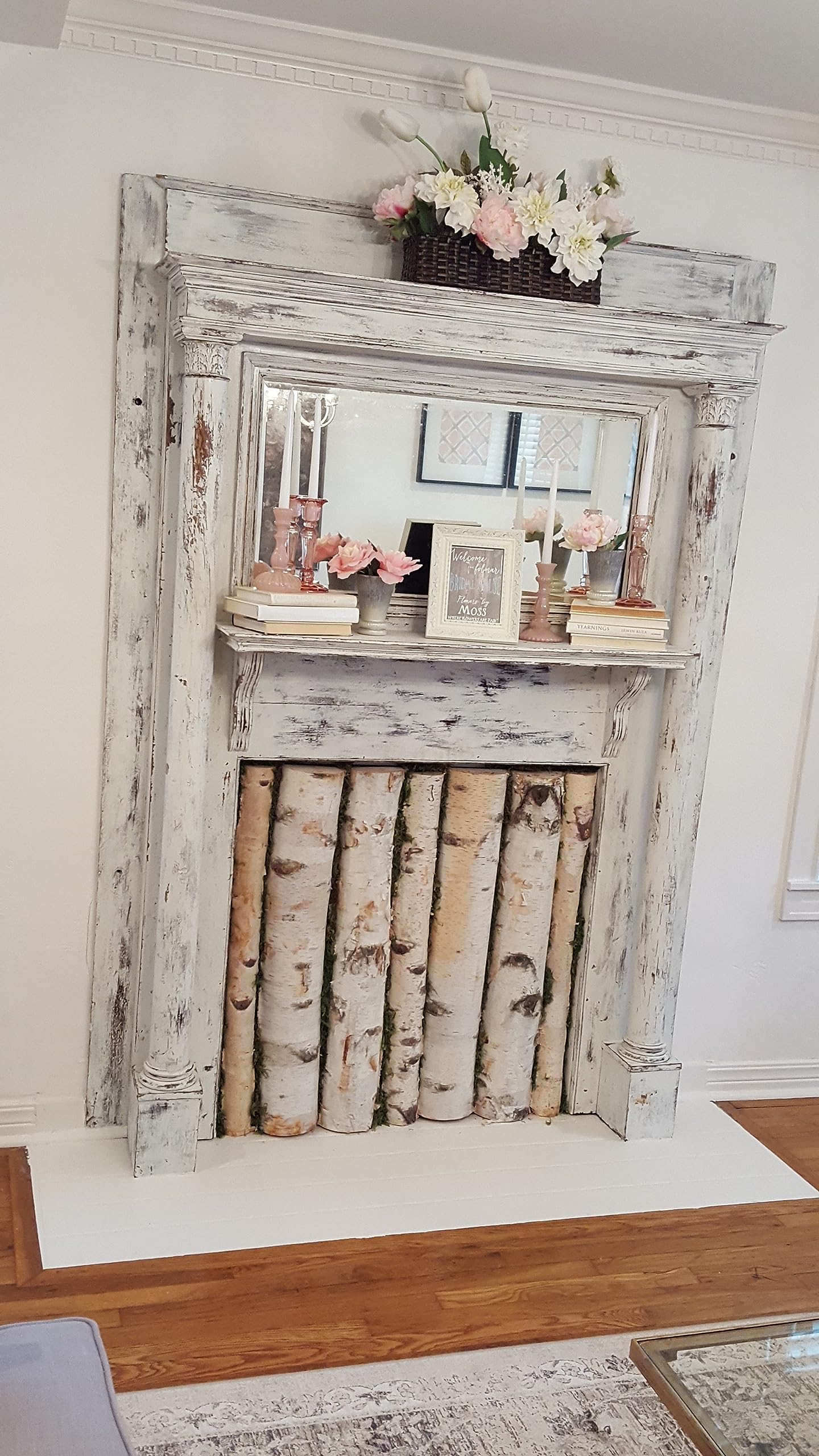 Wilson White Birch Fireplace Large Long Logs, 23-24'' L X 3-4'' D (Set Of 5)