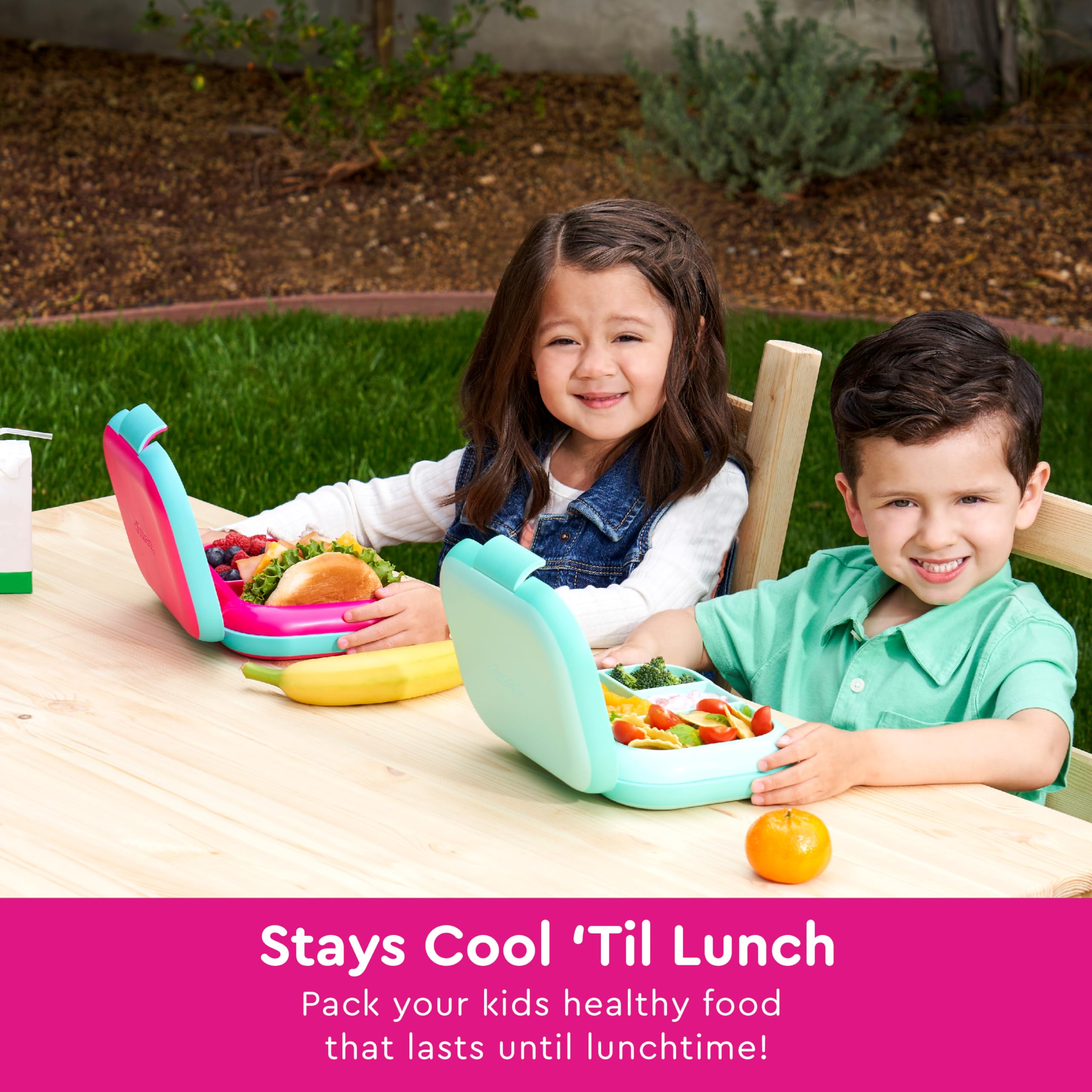 Bentgo Kids Chill Lunch Box - Leak-Proof Bento Box With Removable Ice Pack & 4 Compartments For On-The-Go Meals - Microwave & Di