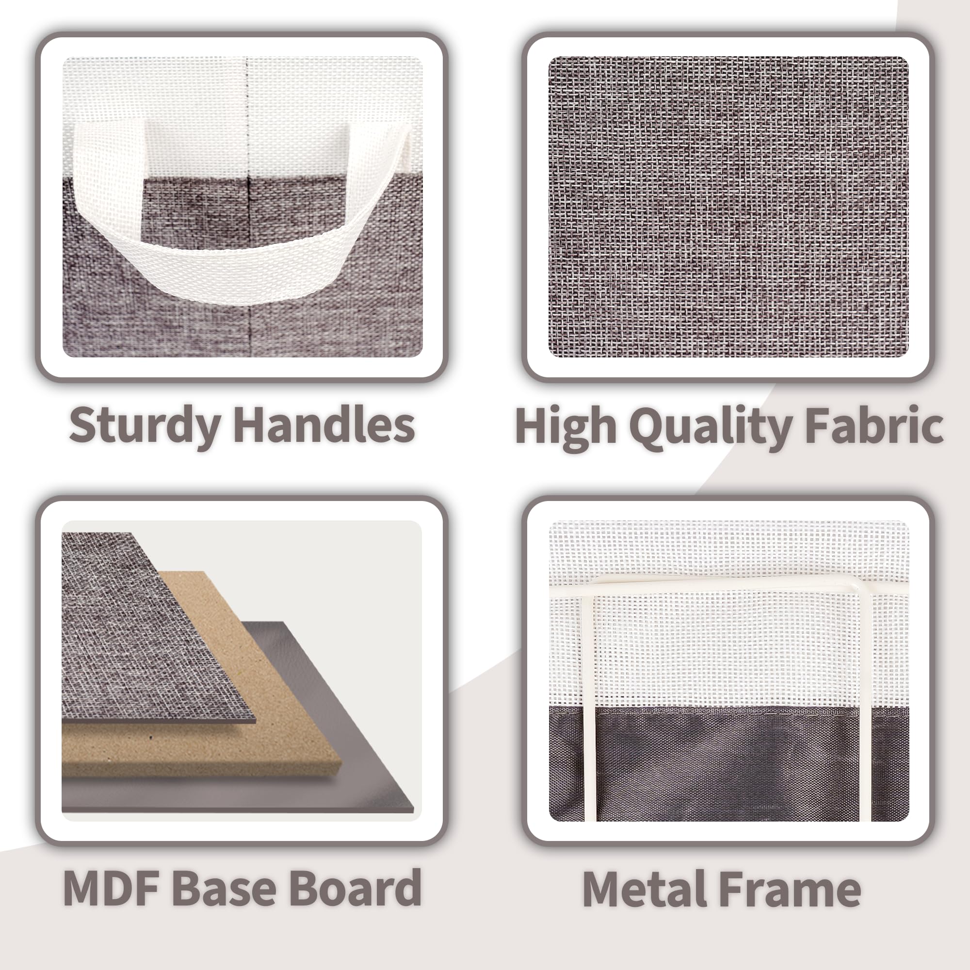 Granny Says Storage Bins With Metal Frame, Fabric Foldable Closet Organizers, Closet Storage Bins For Organization, Shelves Bask