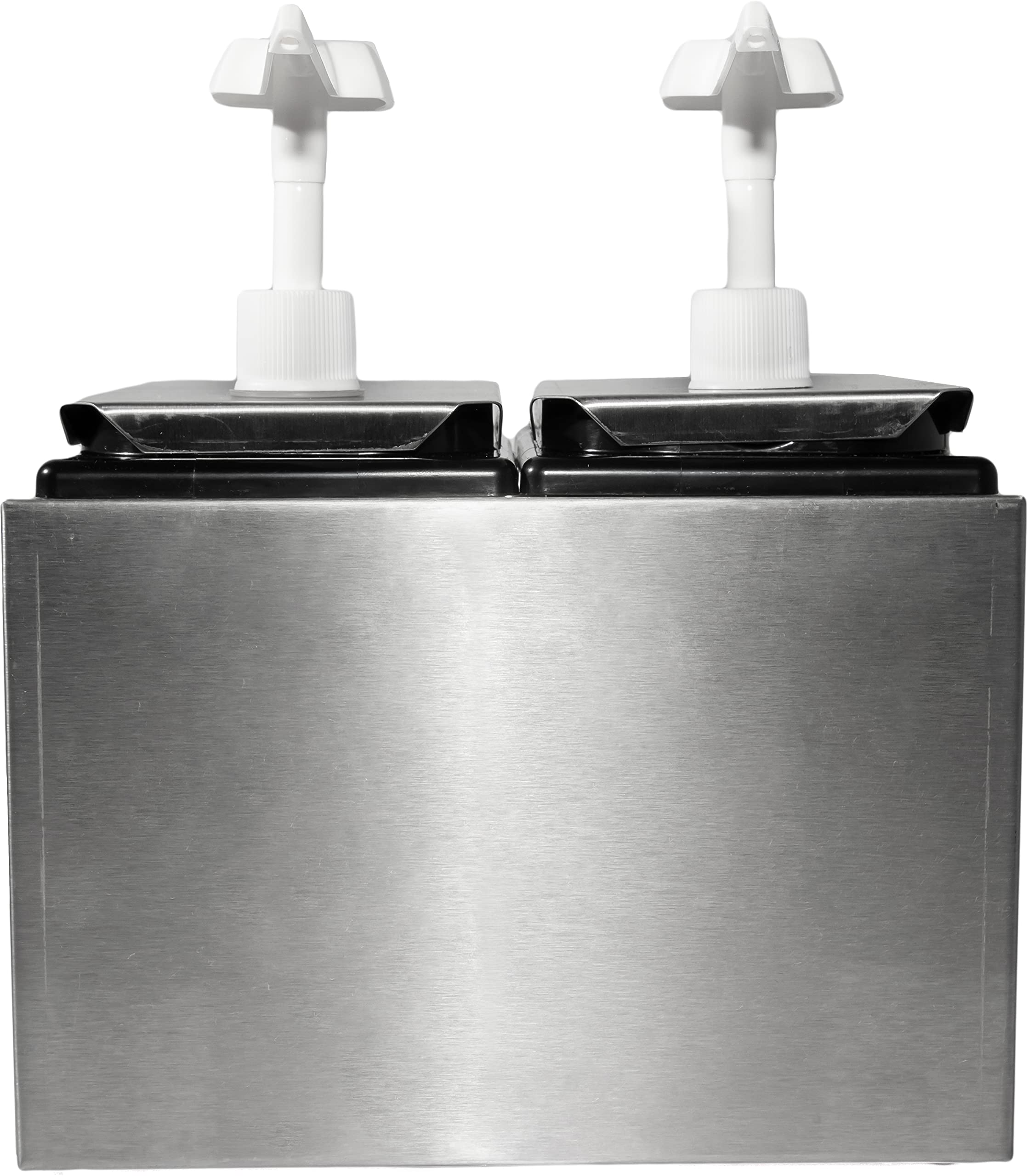 Carlisle Foodservice Products Condiment Rail Condiment Center With 2 Standard Pumps For Gas Stations, Restaurants, And Fast Food