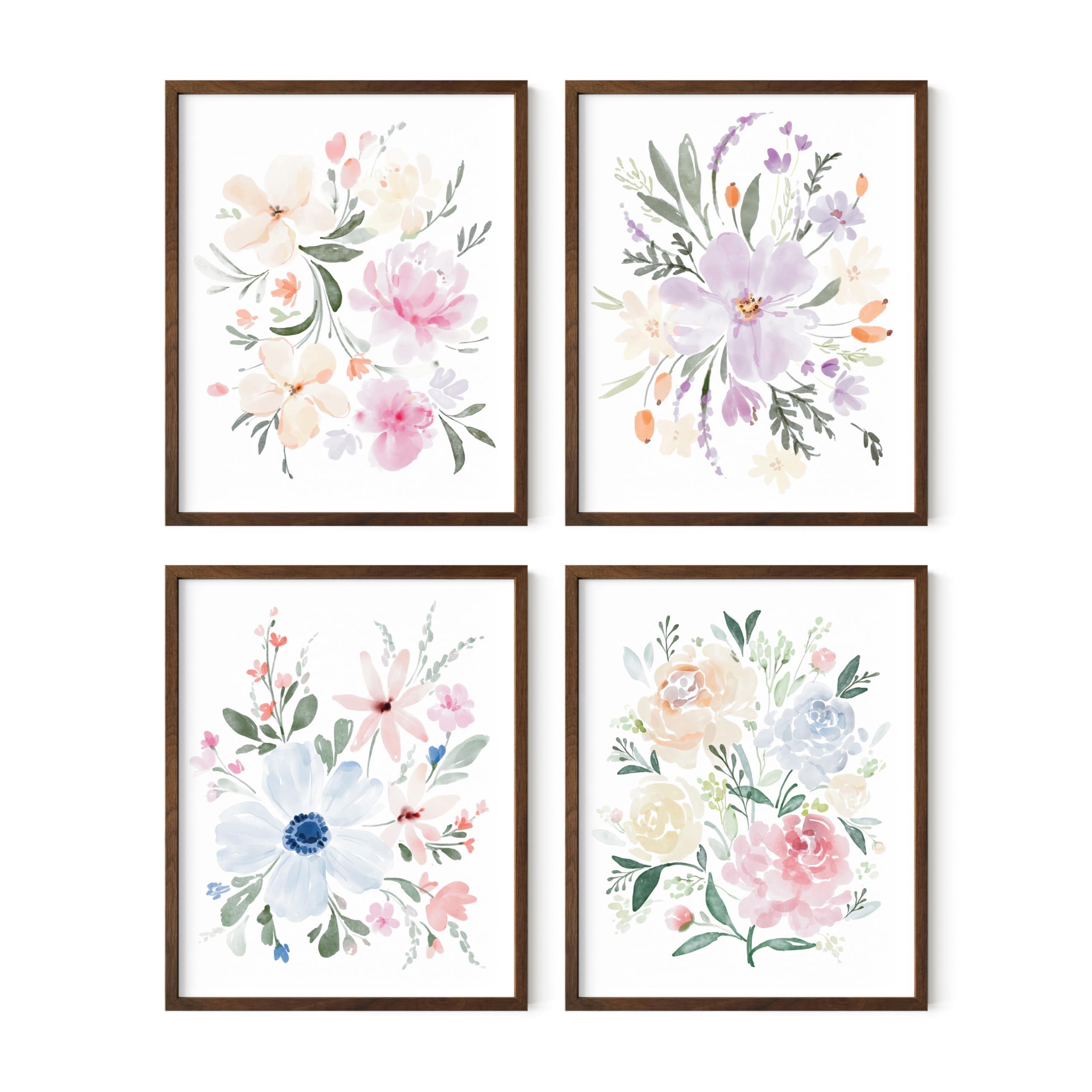 Haus And Hues Botanical Prints - Set Of 4 Flower Posters, Flower Pictures Wall Decor, Floral Prints, Wall Flower Pictures, Flowe