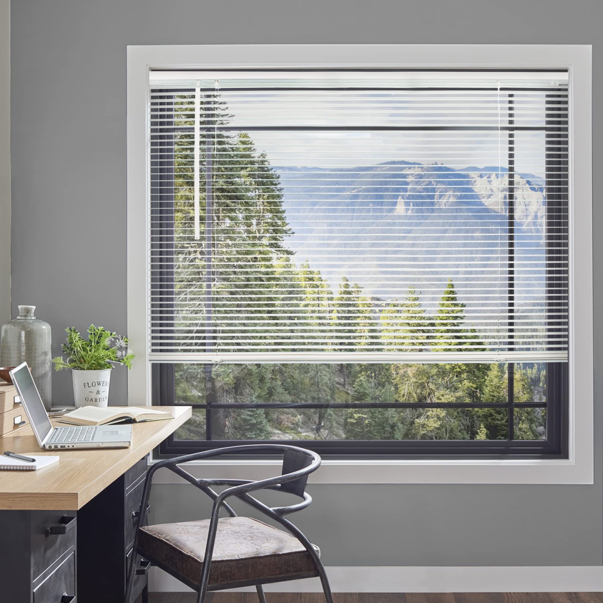 CHICOLOGY Mini Blinds for Indoor Windows - 66W x 36H, White Horizontal Vinyl Blinds | Cordless | Easy to Install | Sleek Low-Pro