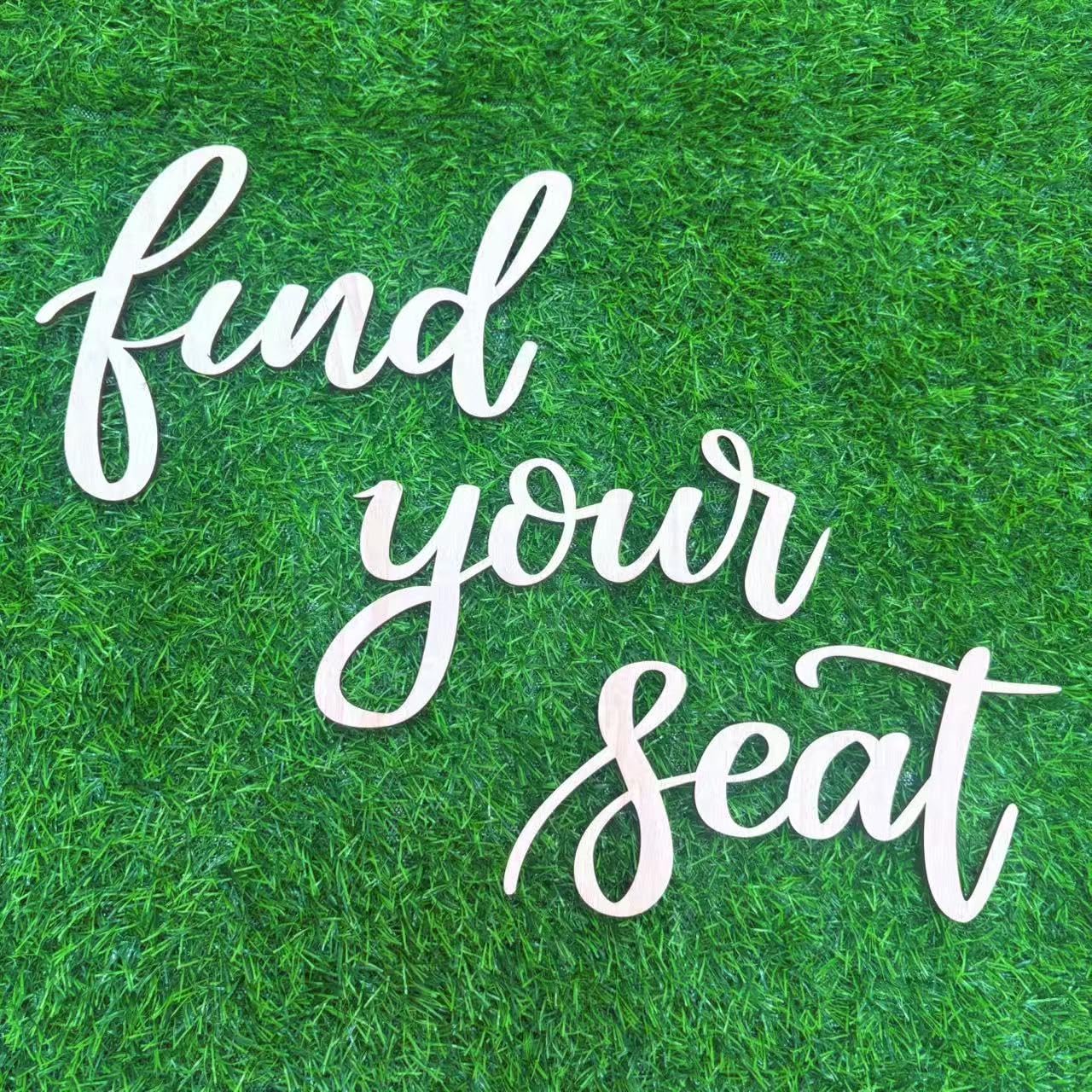 Wooden Find Your Seat Sign for Backdrop, Rustic Wedding Wall D  cor for Engagement Birthday Anniversary Banquet Seating Chart