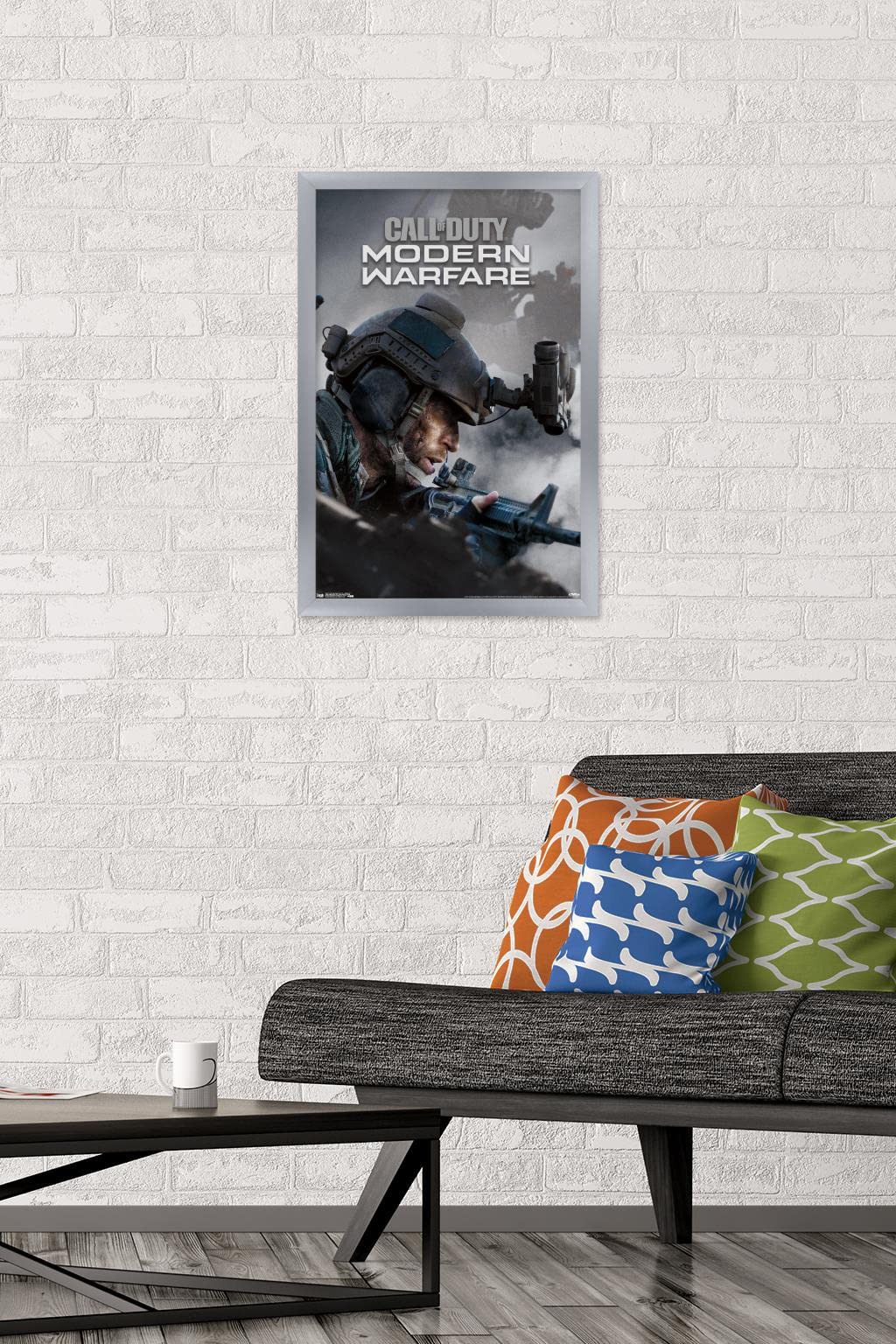 Trends International Call Of Duty: Modern Warfare - Multiplayer Wall Poster, 14.725'' X 22.375'', Silver Framed Version