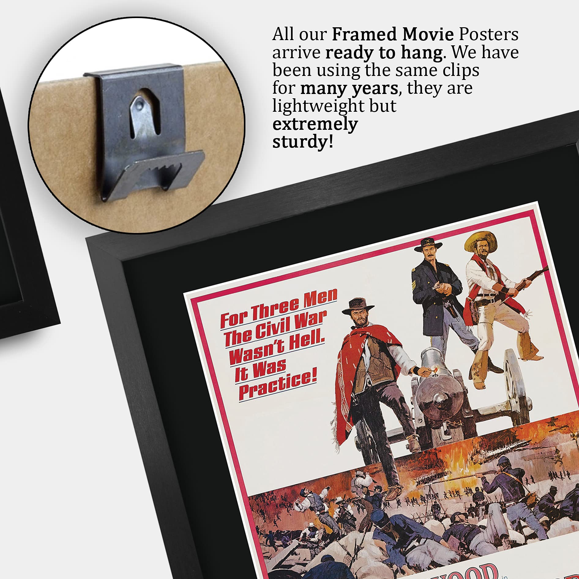 Hwc Trading The Good, The Bad & The Ugly Movie Poster Clint Eastwood Signed 16 X 12 Inch Framed Gift Printed Autograph Film Prin