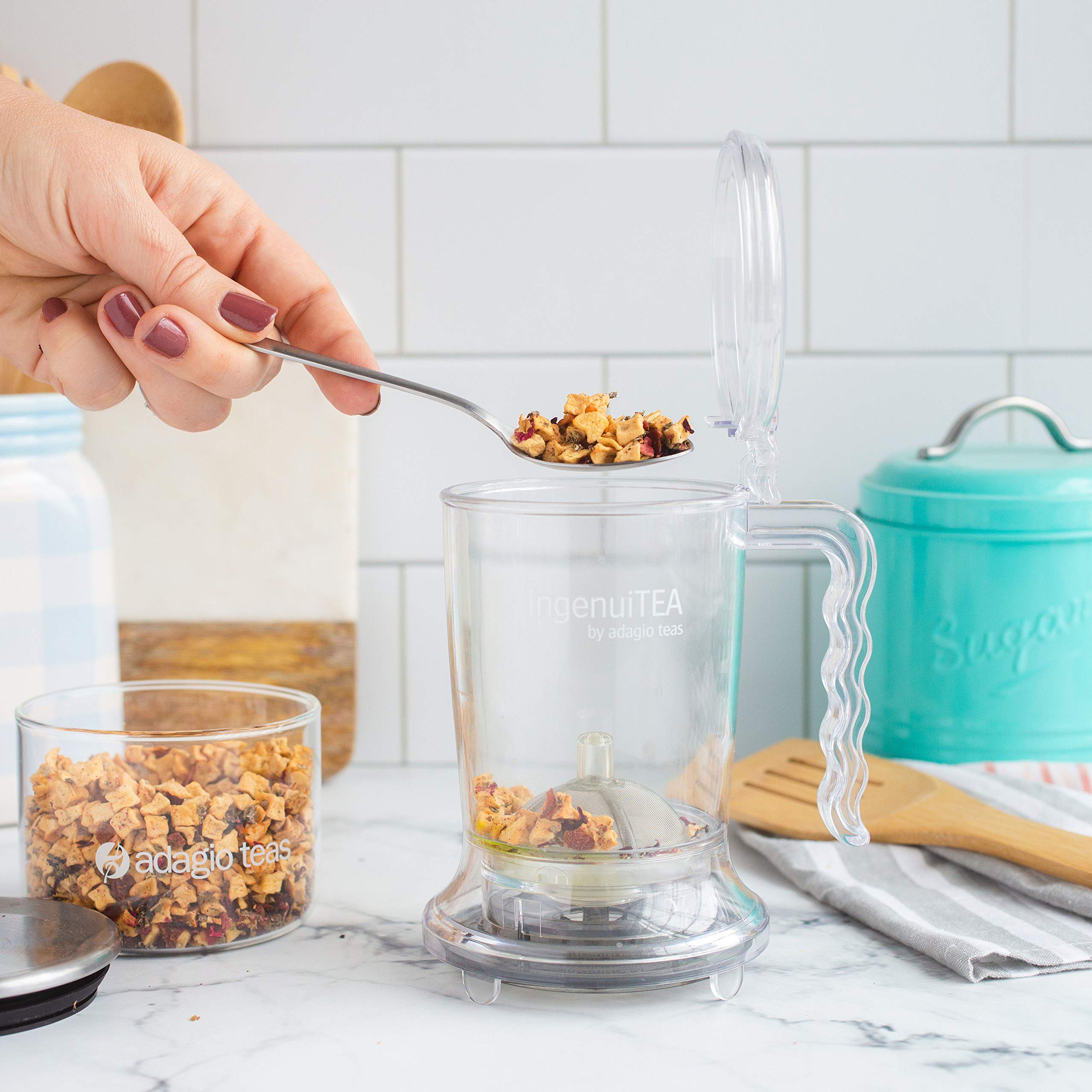Adagio Teas Ingenuitea Bottom-Dispensing Teapot,Clear,16 Oz