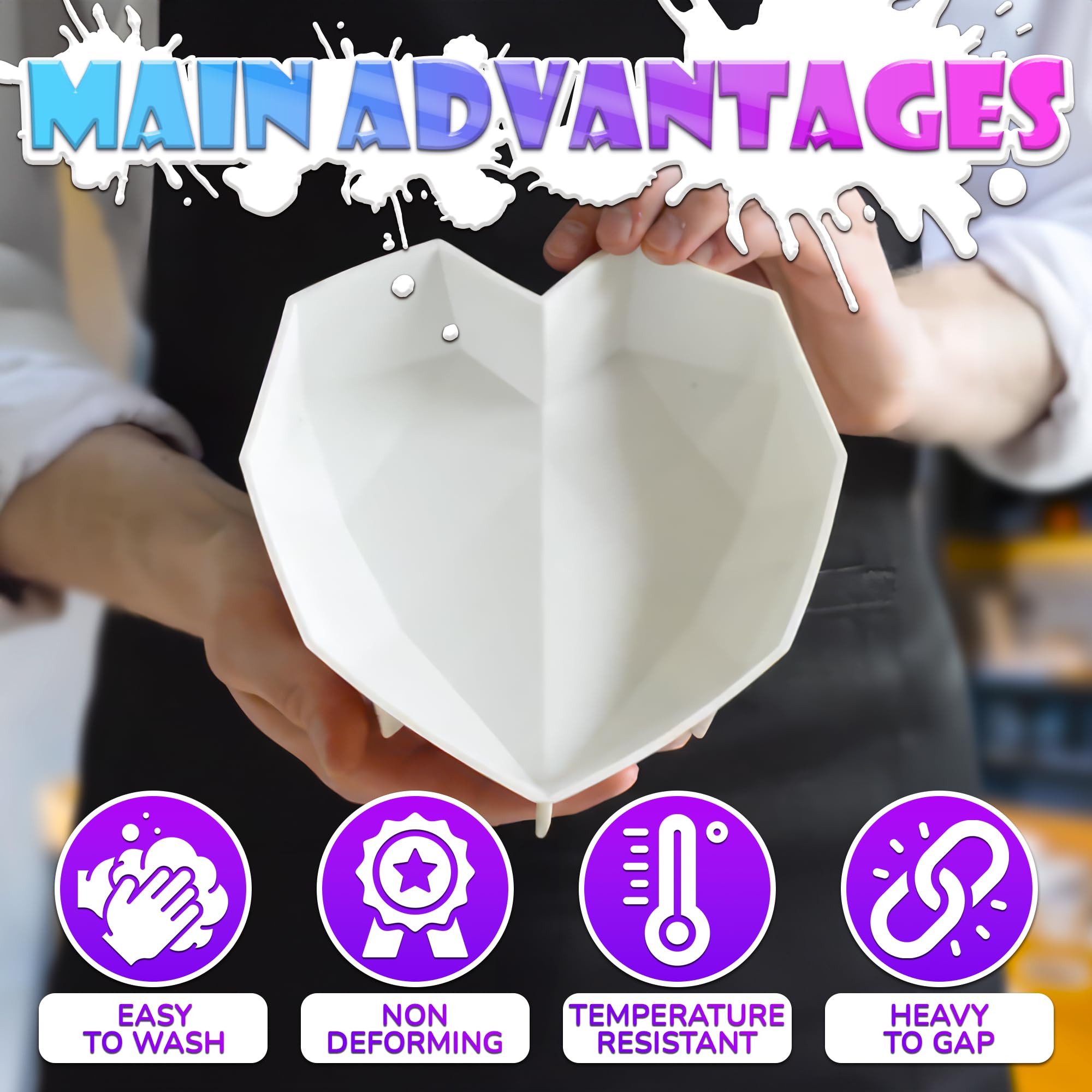 Heart Silicone Molds For Baking - Chocolate Molds Silicone Cake Pop Easter Mold For Baking Non Stick Heart Shaped Cake Pan Mouss