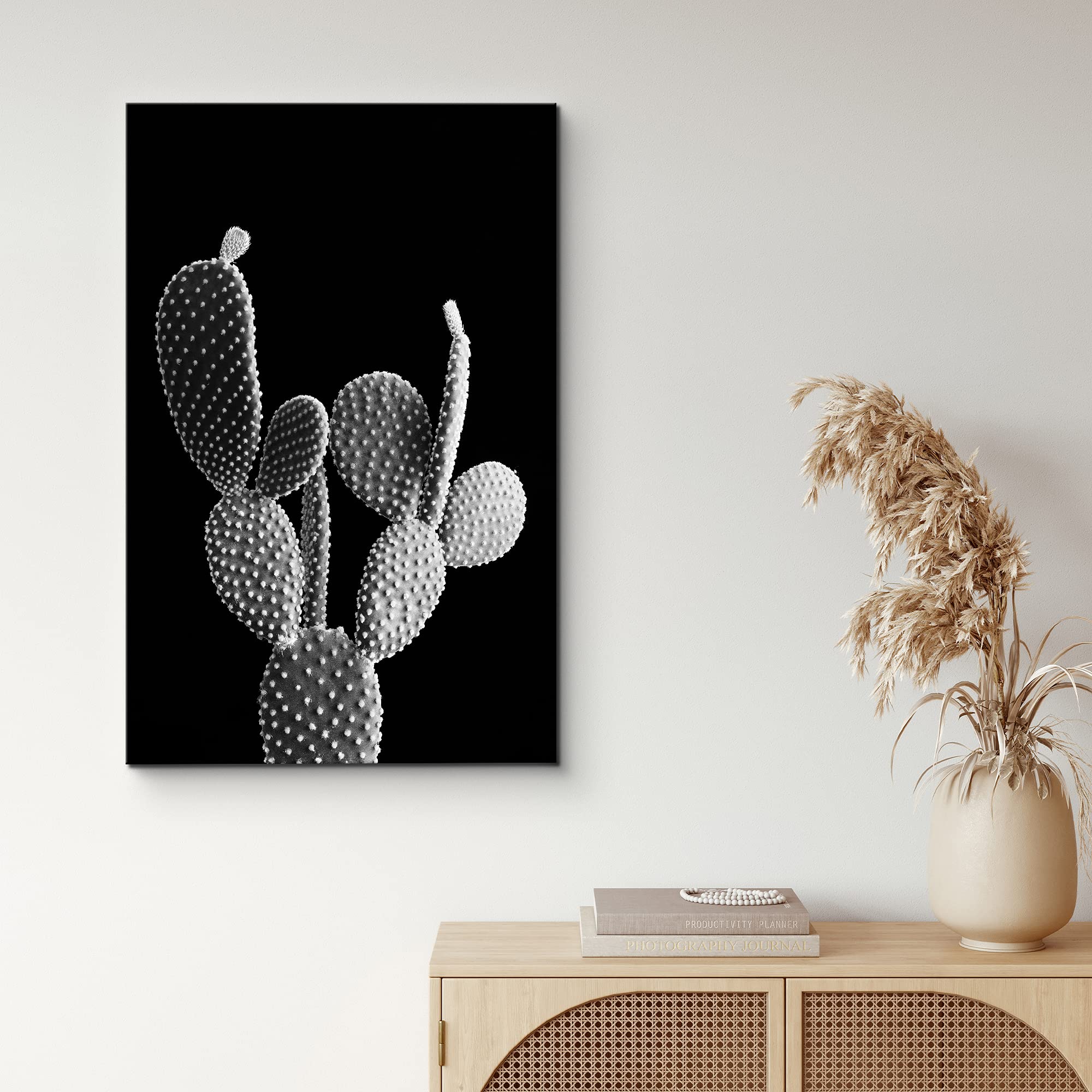 Nwt Canvas Print Wall Art Prickly Pear Cactus With Flowering Buds Floral Plants Photography Modern Art Southwest Closeup Dramati