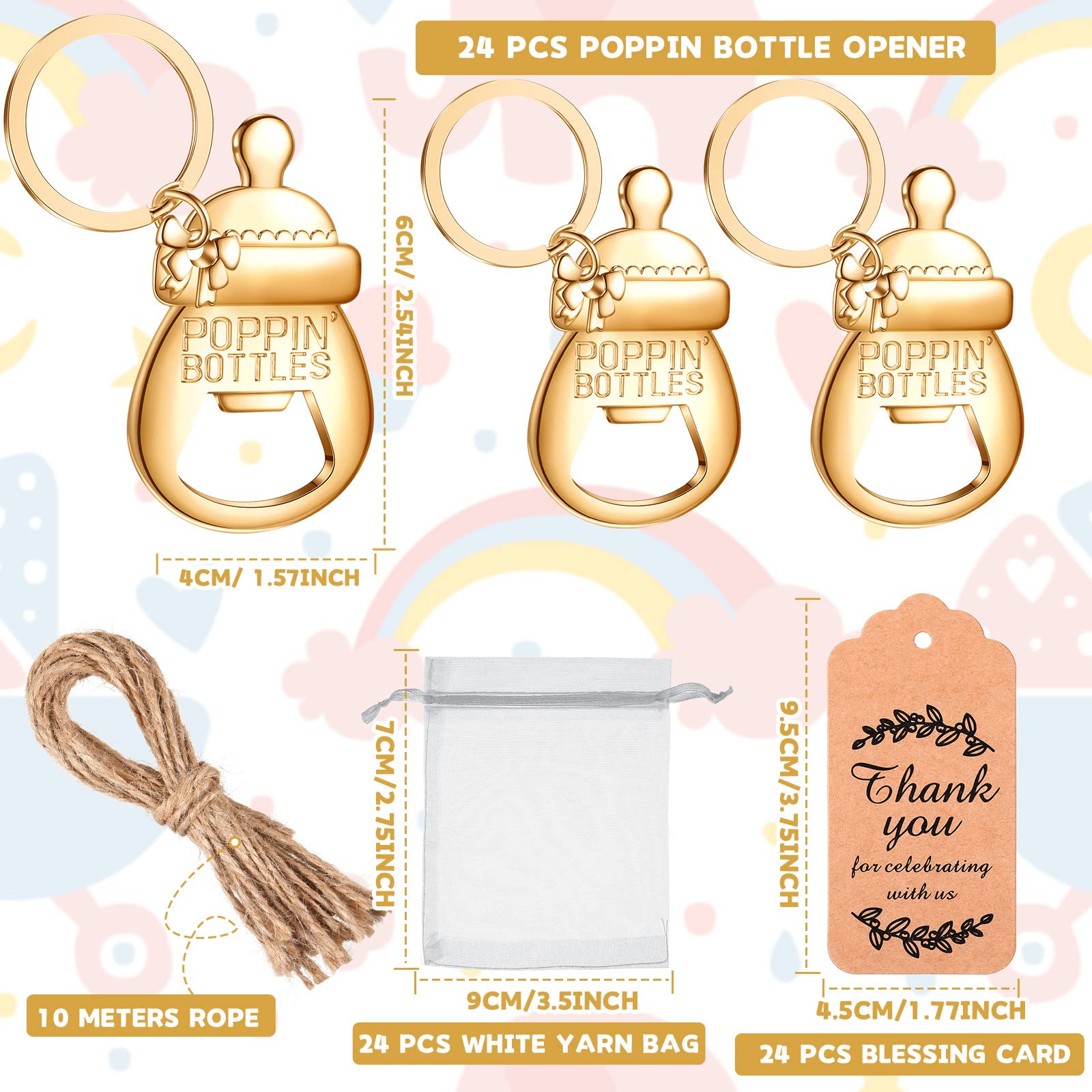 Chengu Popping Bottle Openers Baby Shower Return Favors For Guests Bottle Opener Decorations And Souvenirs With Organza Bags Tha