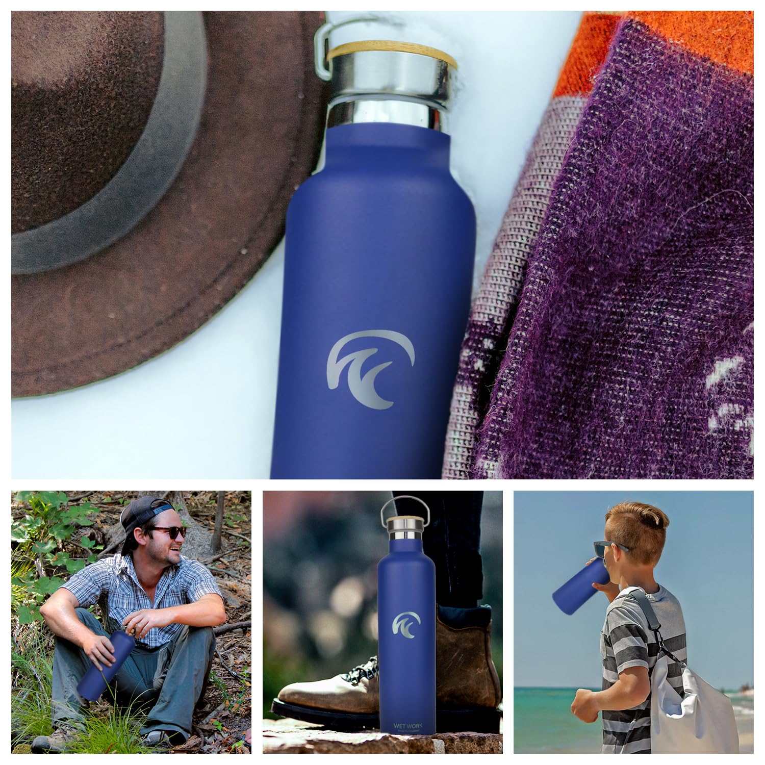 Wet Work Stainless Steel Water Bottle For Hot And Cold Drinks - Double Wall Insulated Thermos For Water, Soda, Coffee, Tea With