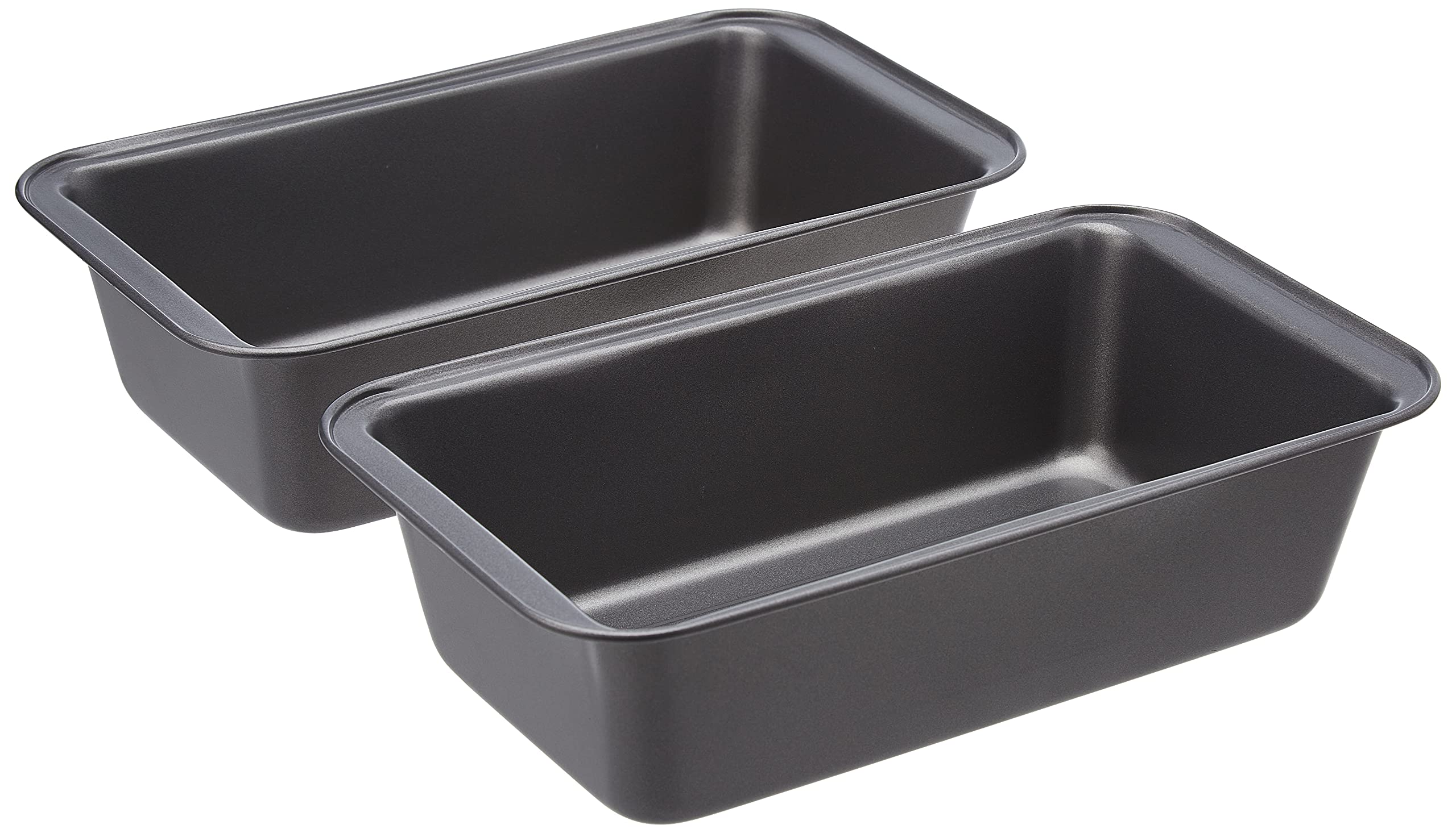 Amazon Basics Rectangular Baking Bread Loaf Pan, 9.5 X 5 Inch, Set Of 2, Gray