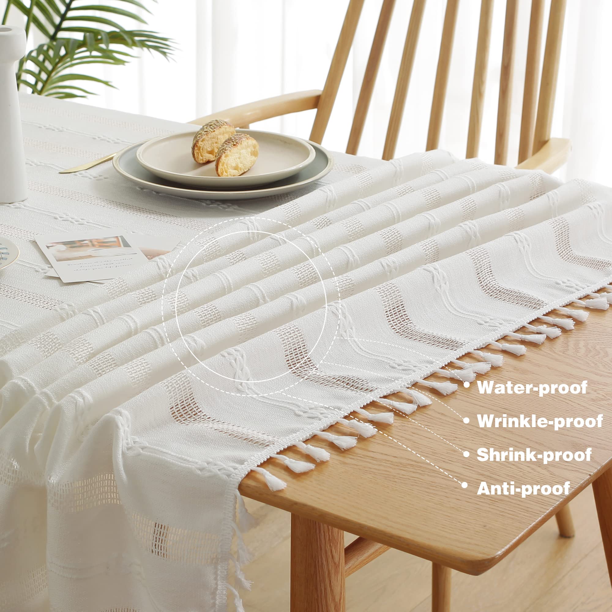 Pahajim Cotton Linen Tablecloths Heavy Weight Table Cloth Rectangular Retro Style Dust-Proof Table Cover For Party Table Cover K