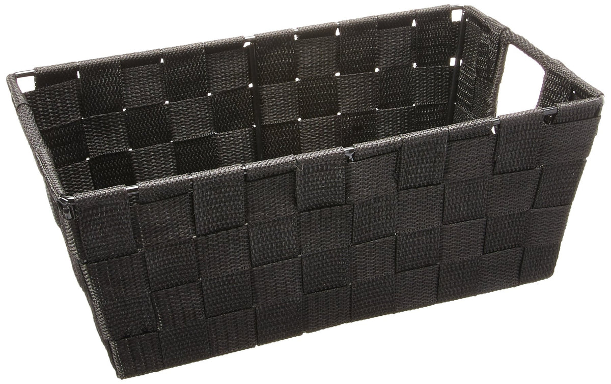 Whitmor 6581-2712-Blk Woven Strap Small Shelf Tote Black