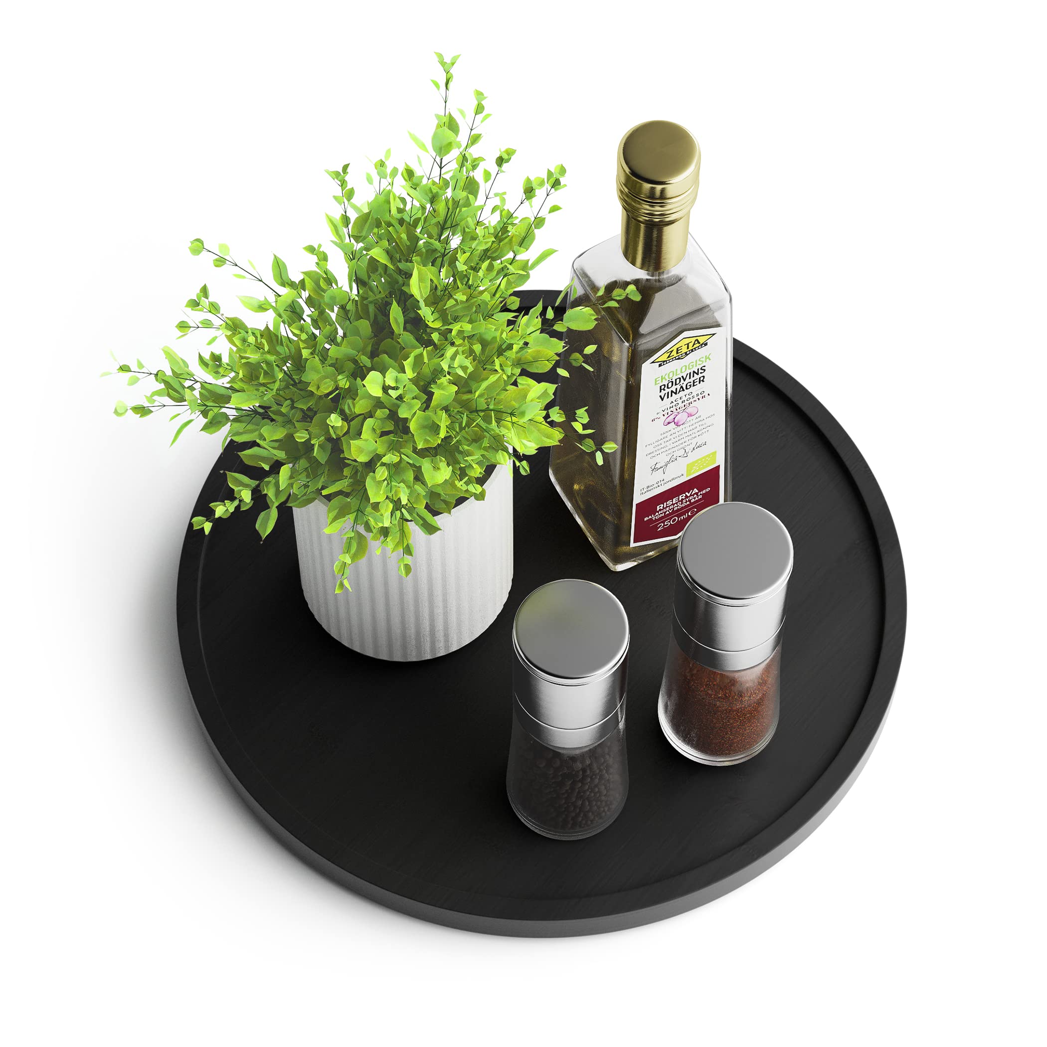 Lazy Susan Organizer Homerays 10 Inch Non-Skid Bamboo Lazy Susan For Kitchen Rotating Spice Rack For Kitchen Cabinet, Wood Turnt