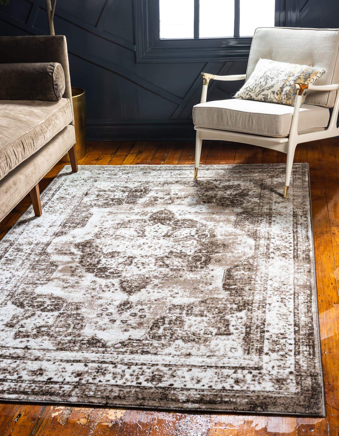 Unique Loom Sofia Collection Area Rug - Salle Garnier (9 x 12 Rectangle, Light Brown/ Brown)