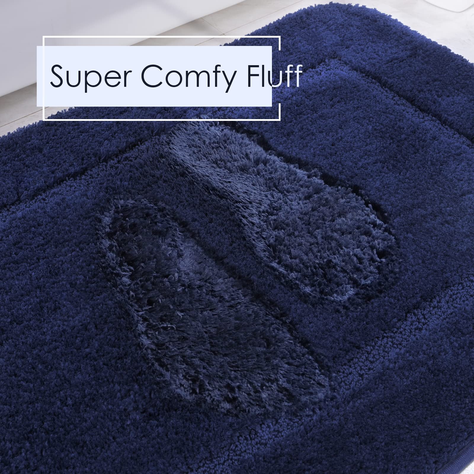 Lochas Bathroom Rug Set, 2 Piece Including 34X20 U-Shaped Toilet Mat, Soft Microfiber, Non Slip, Quick Dry, Absorbent, Machine W