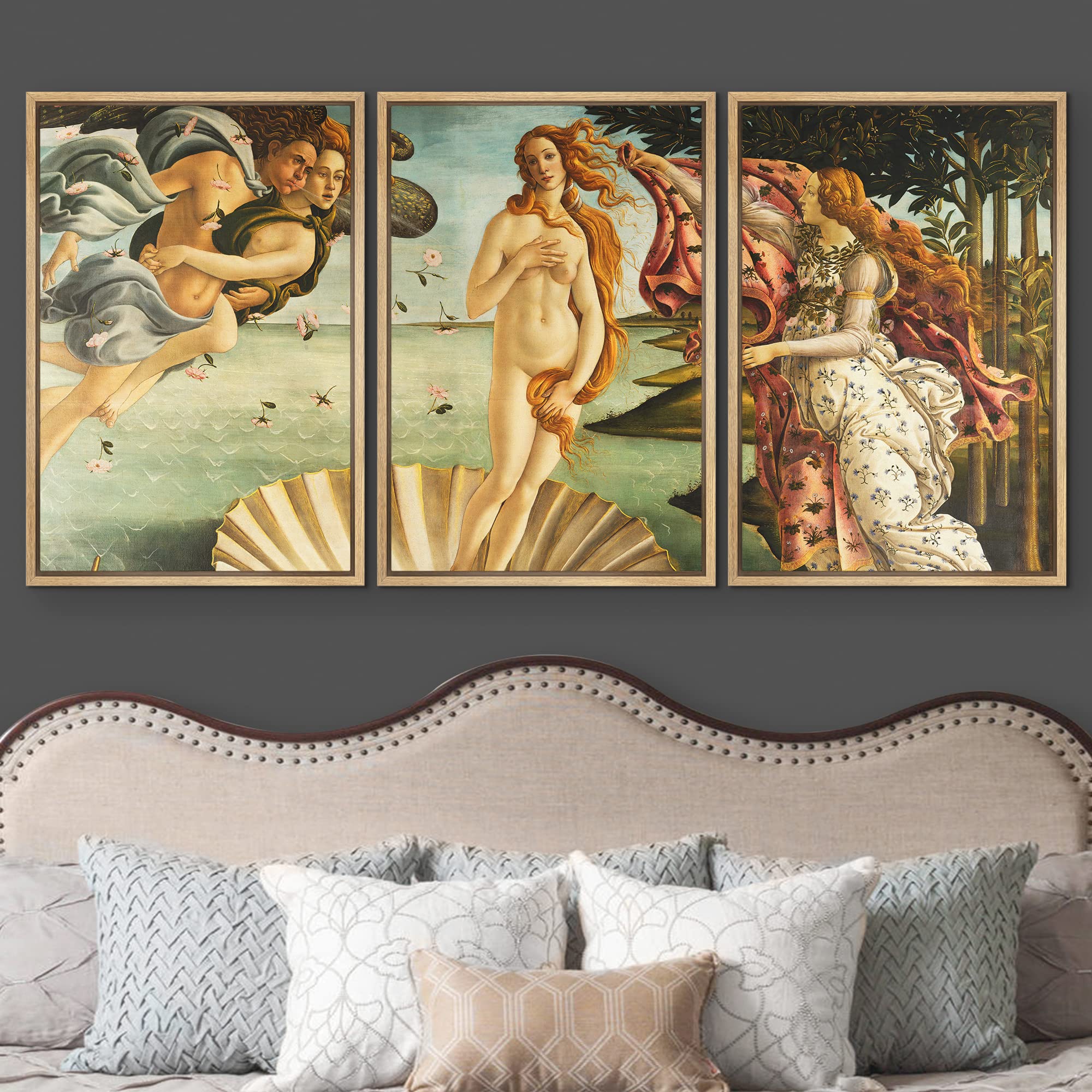 Wall26 Framed Canvas Print Wall Art Set The Birth Of Venus By Sandro Botticelli Cultural Historic Oil Painting Fine Art Reproduc