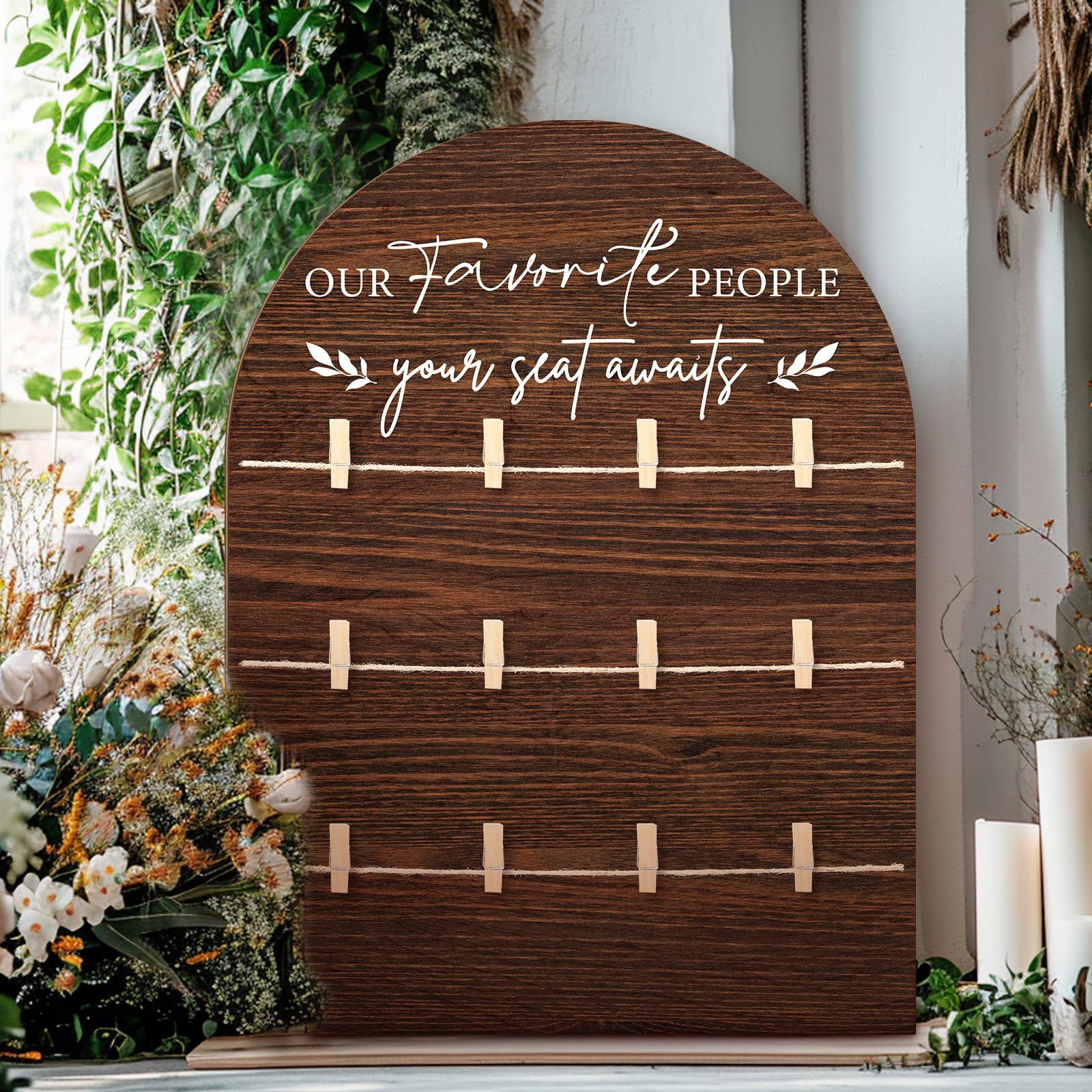 Yerliker Wedding Seating Chart Board Display for Reception 24 x 18 Inch Wooden Rustic Find Your Seat Chart Wedding Sign Farmhous